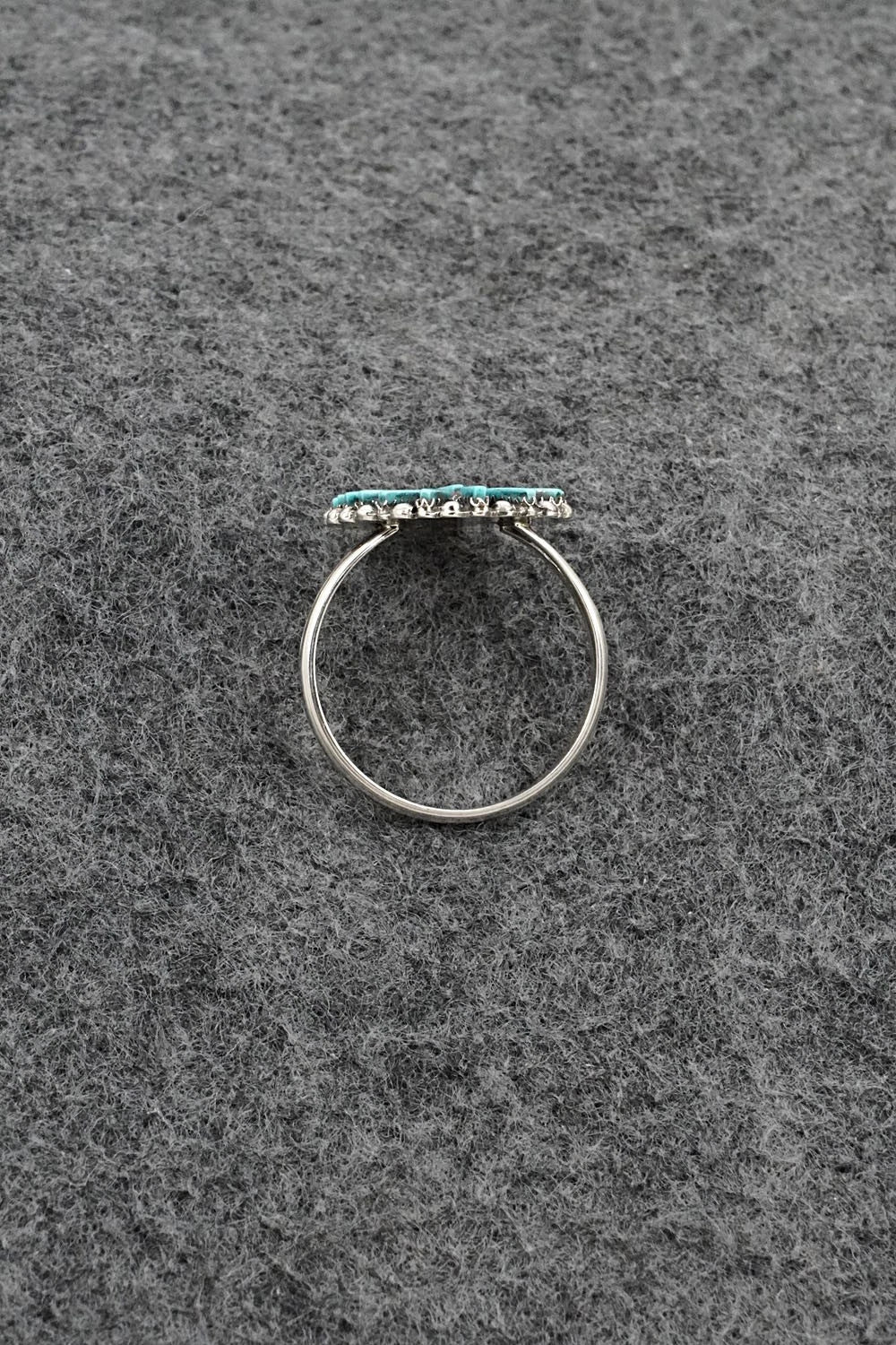 Turquoise & Sterling Silver Ring - Fritzon Owaleon - Size 9