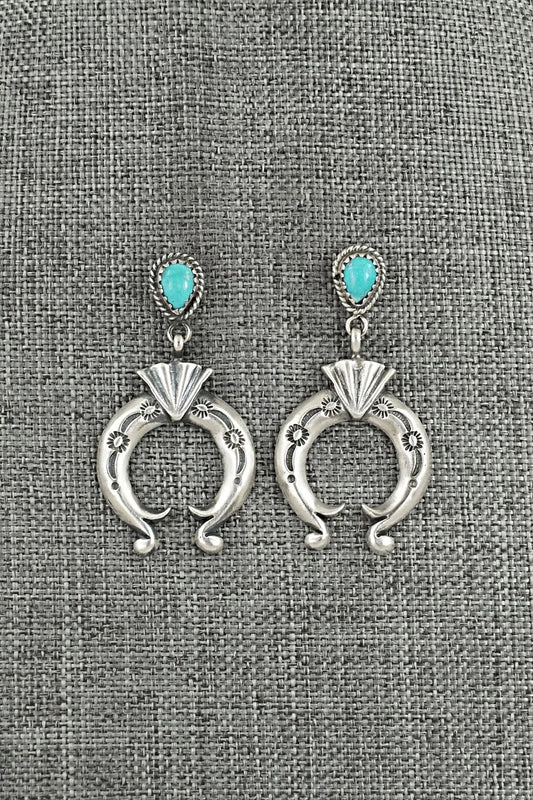 Turquoise & Sterling Silver Earrings - Verley Betone