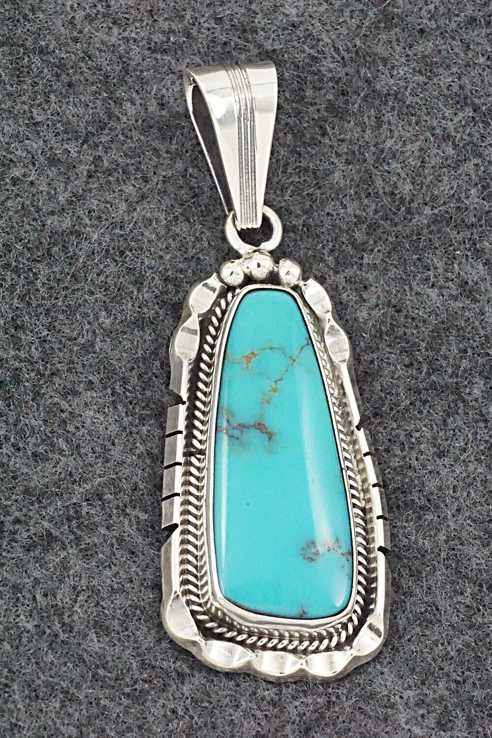 Turquoise & Sterling Silver Pendant - Samuel Yellowhair