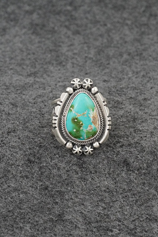 Turquoise & Sterling Silver Ring - Samuel Yellowhair - Size 7.5