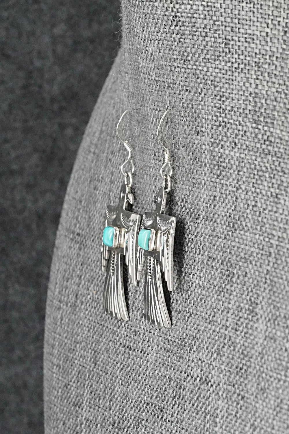 Turquoise & Sterling Silver Earrings - Jeremy Delgarito