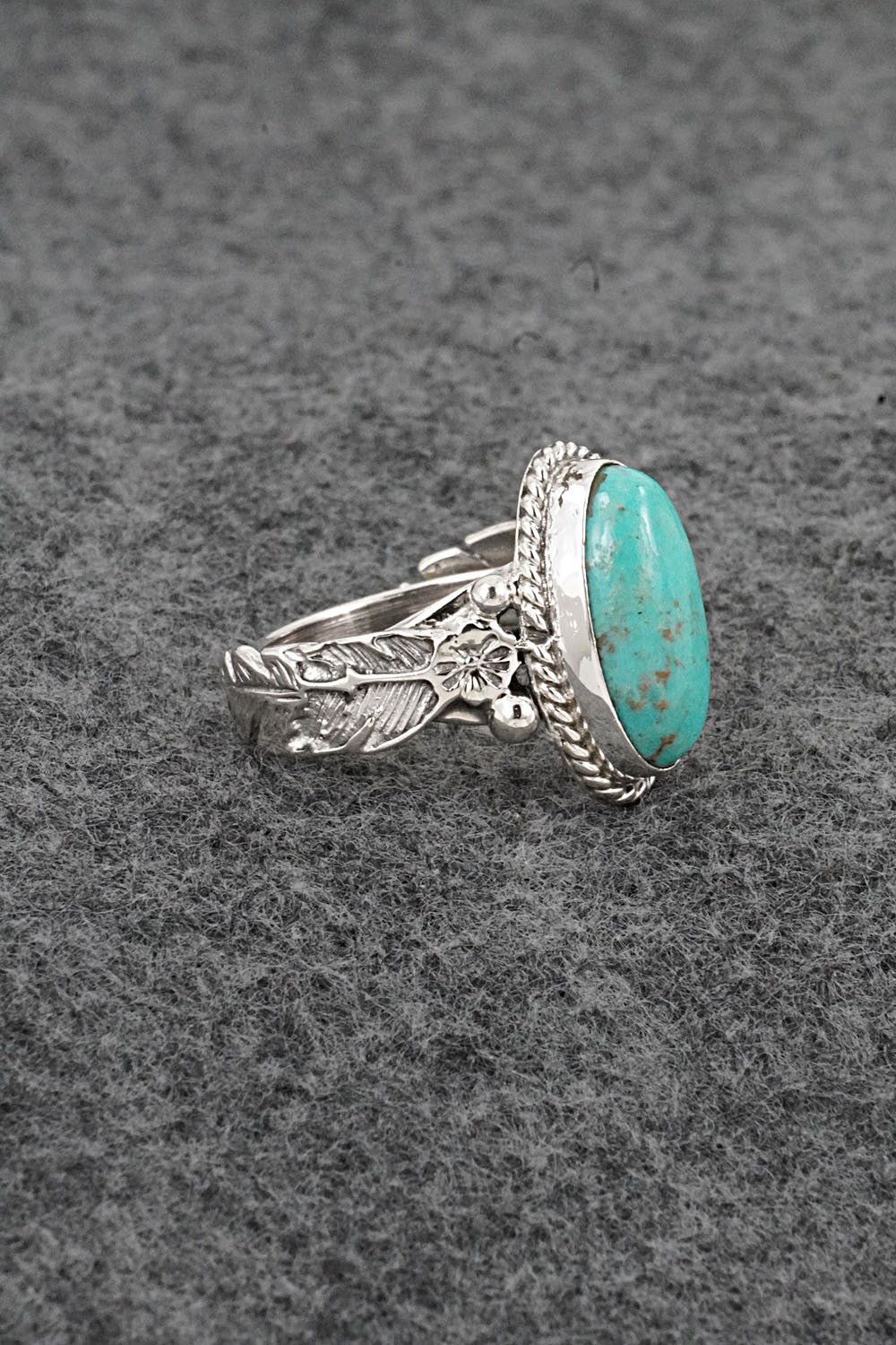 Turquoise & Sterling Silver Ring - Annette Chiquito - Size 8.75
