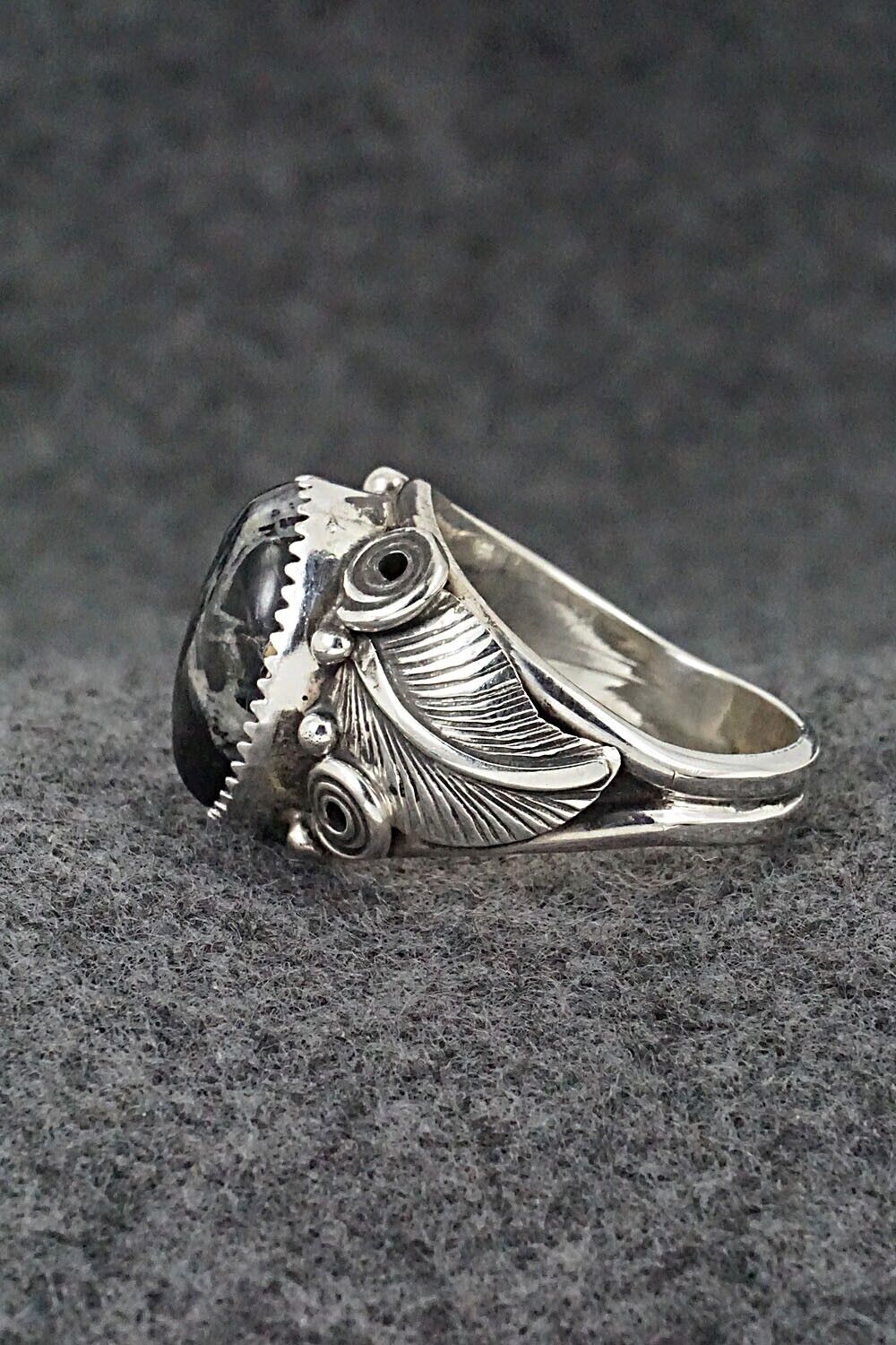 White Buffalo & Sterling Silver Ring - Davey Morgan - Size 11.5