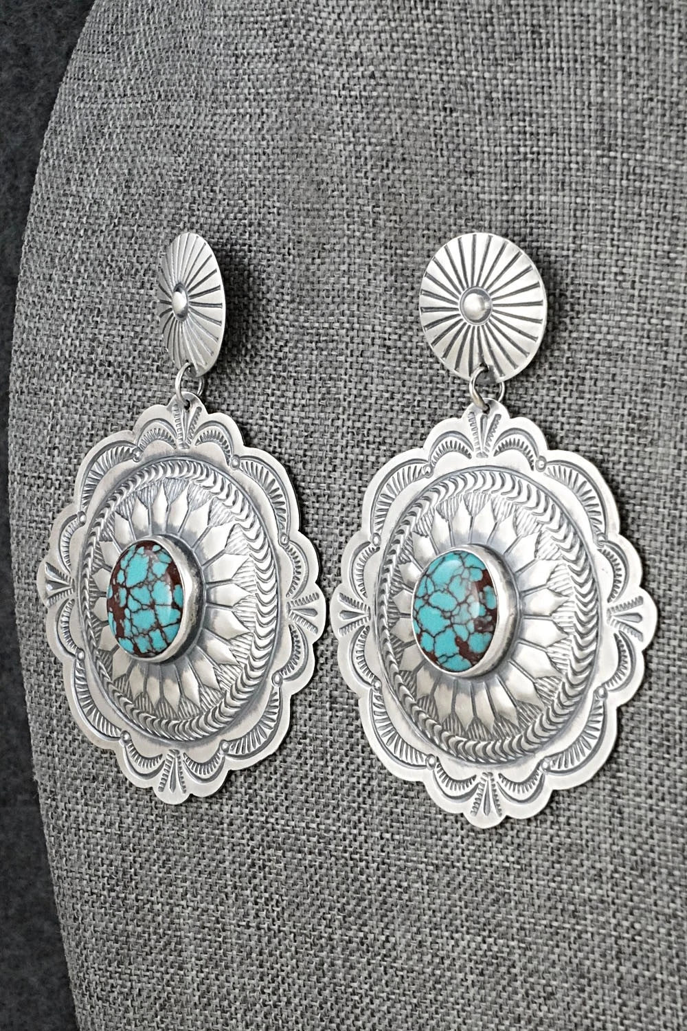 Turquoise & Sterling Silver Earrings - Arnold Blackgoat