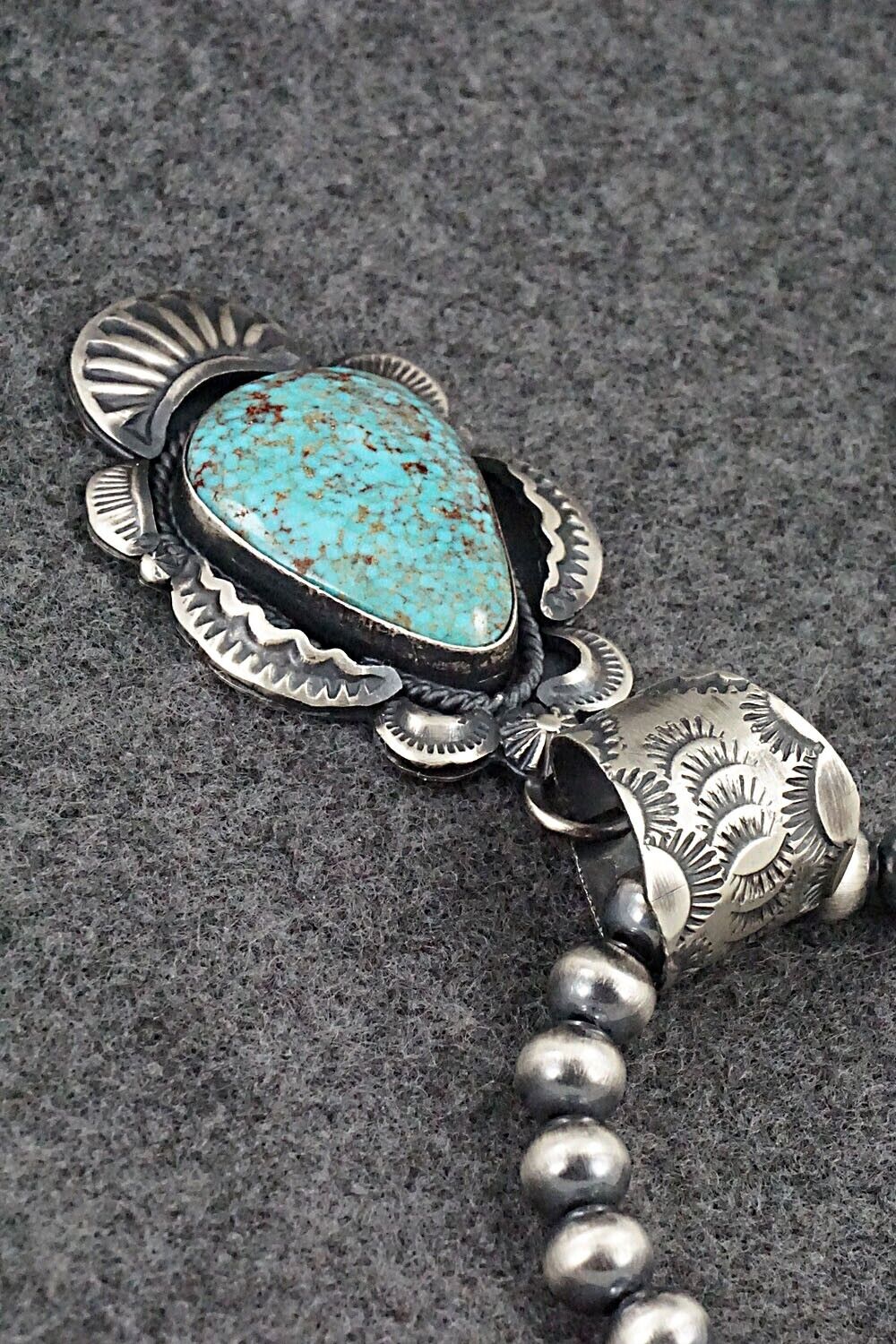 Turquoise & Sterling Silver Necklace - Gilbert Tom