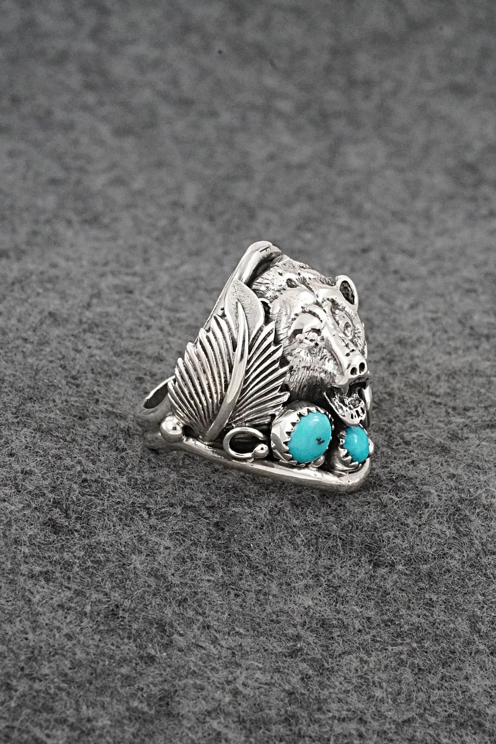 Turquoise & Sterling Silver Ring - Darrell Morgan - Size 10