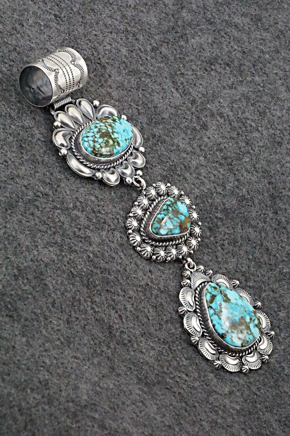 Turquoise & Sterling Silver Pendant - Raymond Delgarito