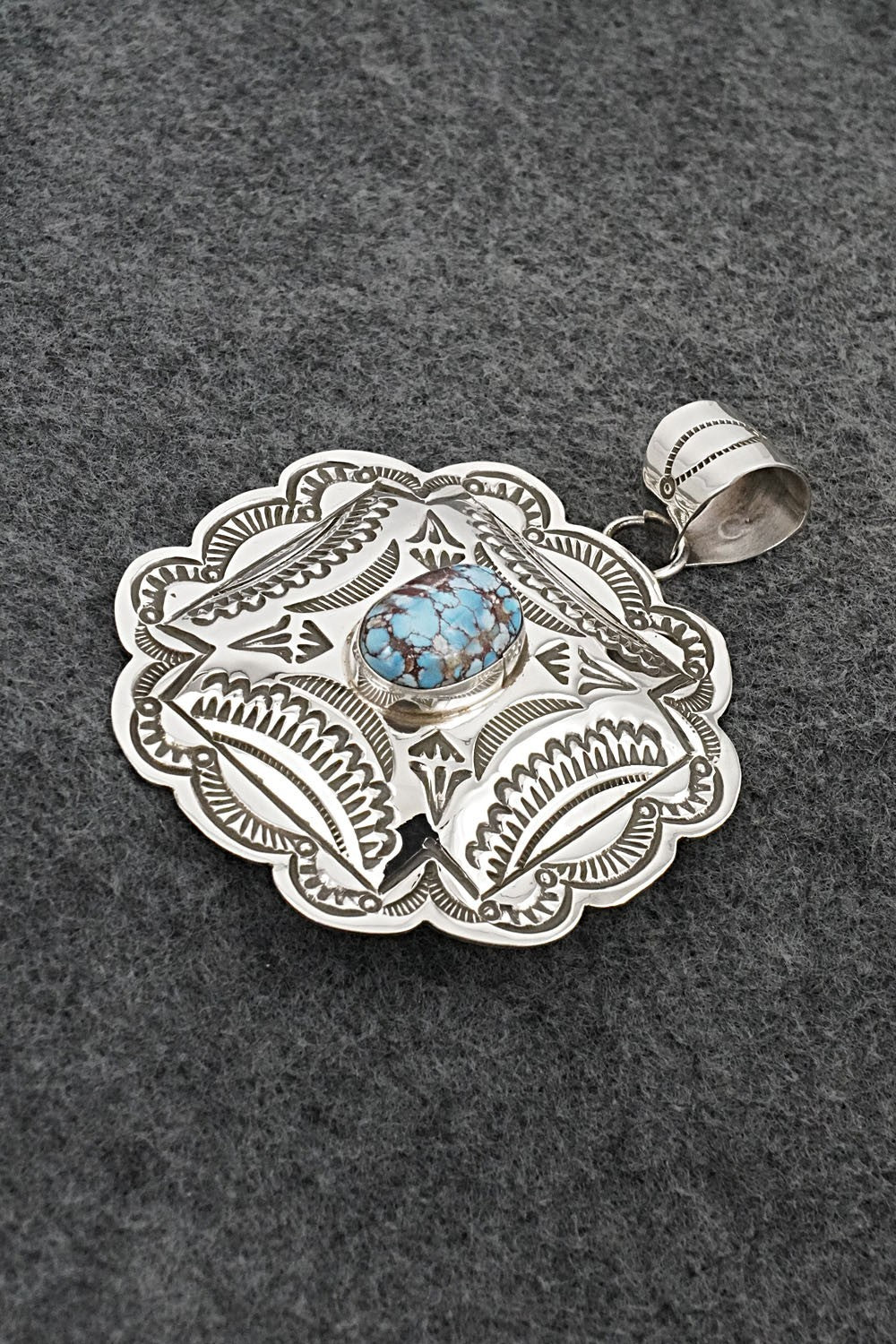 Turquoise & Sterling Silver Pendant - Arnold Blackgoat