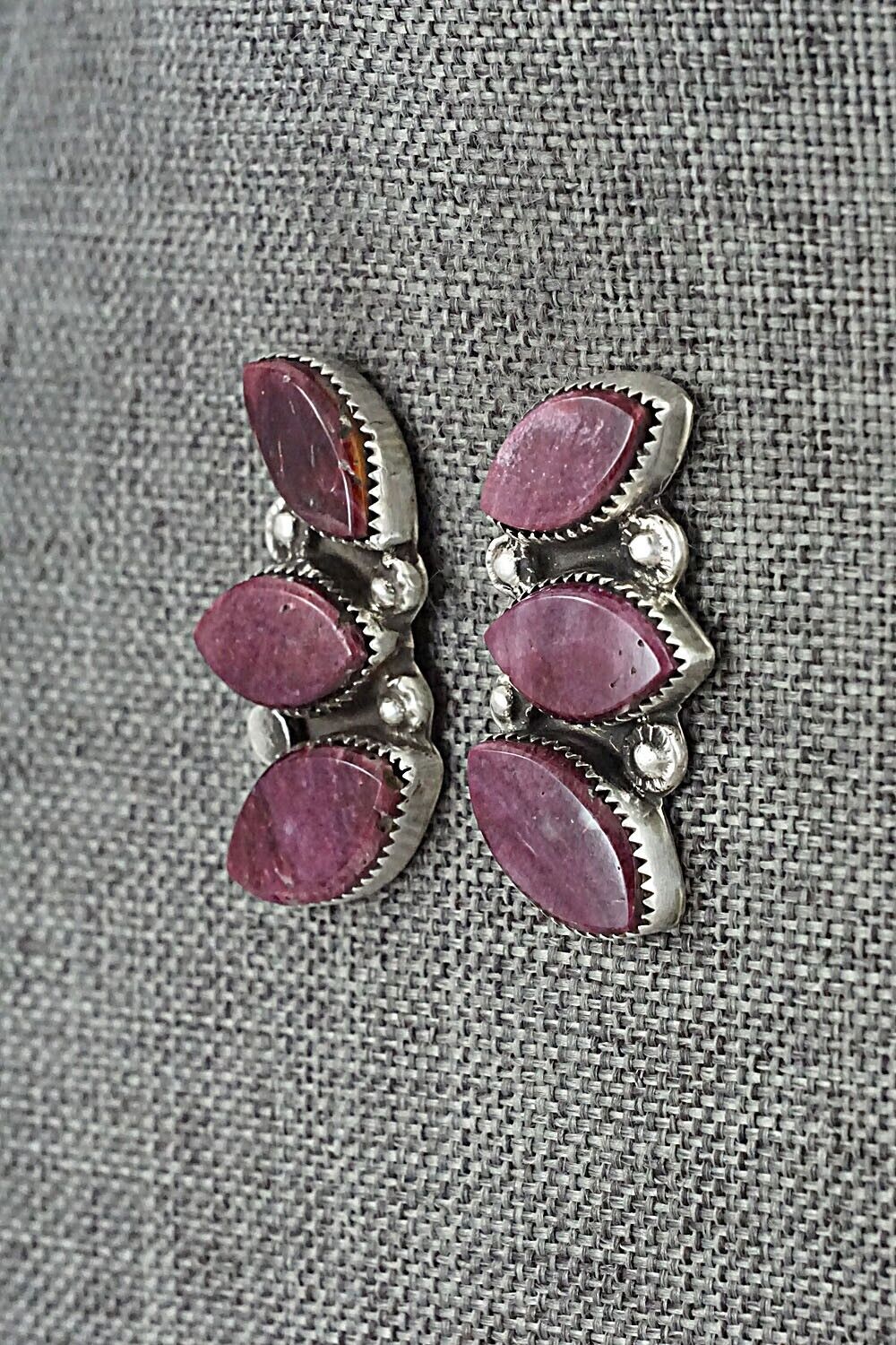 Spiny Oyster & Sterling Silver Earrings - Selina Warner