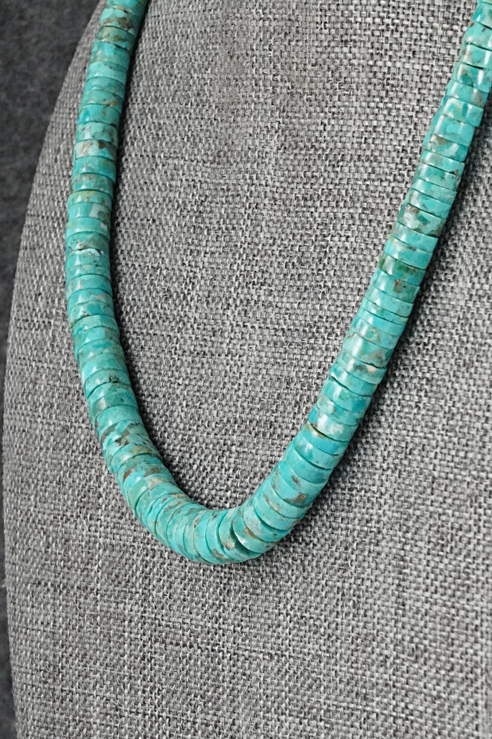 Turquoise & Sterling Silver Necklace 17" - Doreen Jake