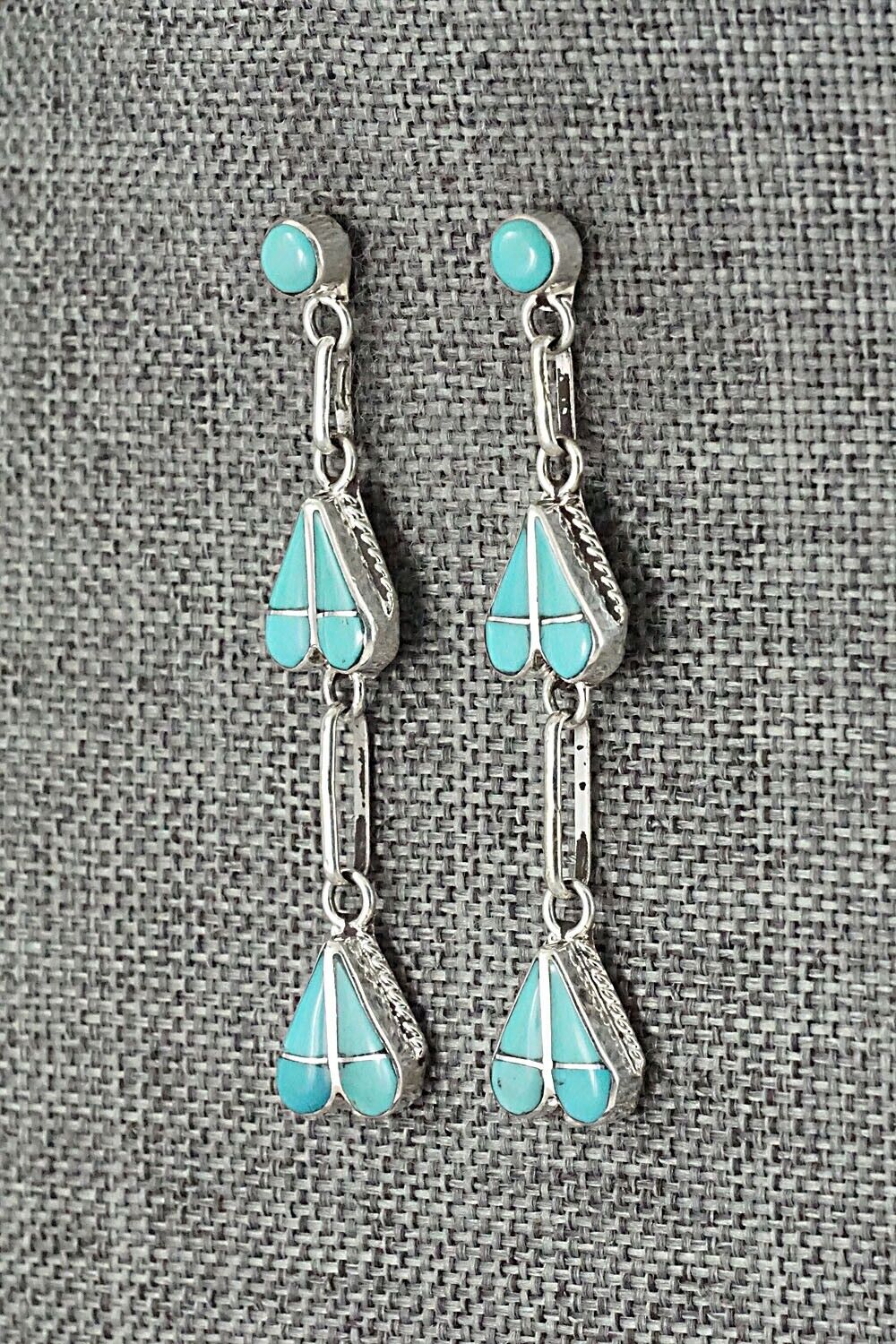 Turquoise and Sterling Silver Earrings - Velda Nastacio