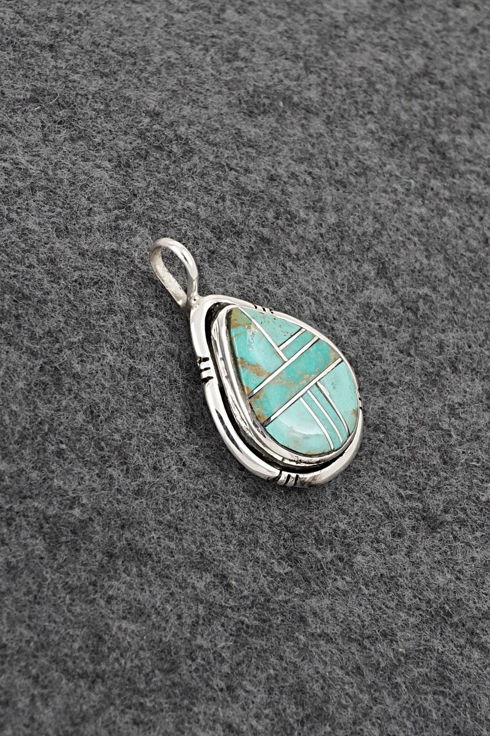 Turquoise & Sterling Silver Pendant - Joseph Martinez