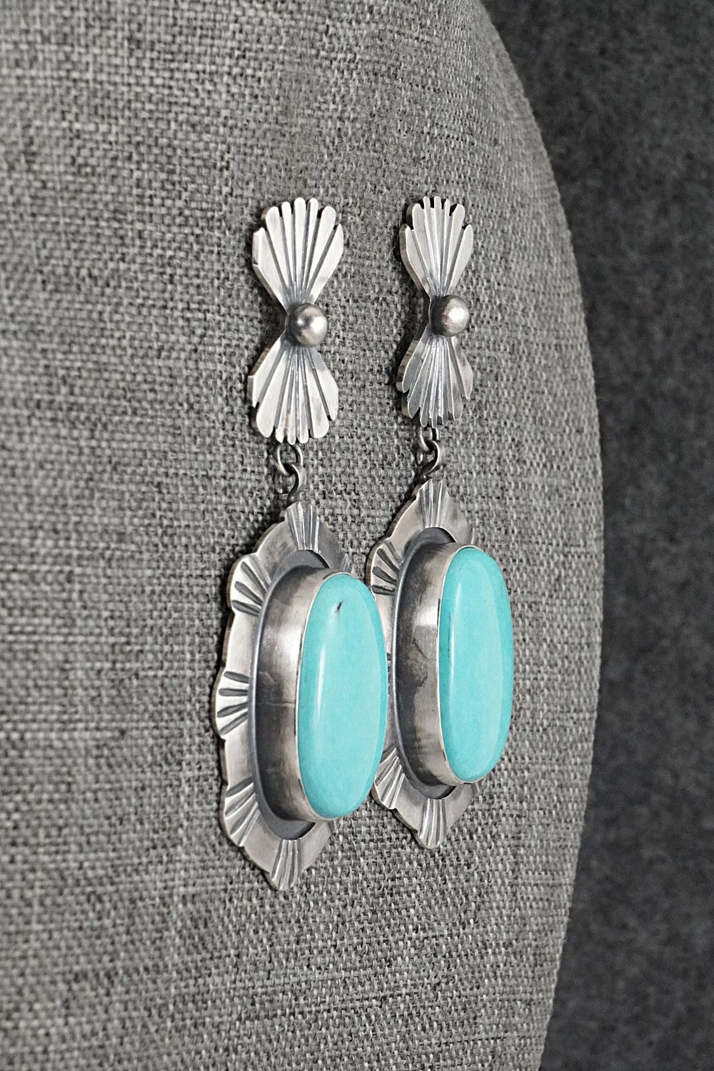 Turquoise & Sterling Silver Earrings - Mark Yazzie