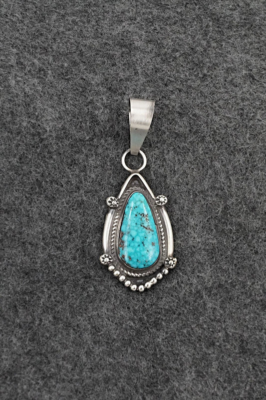 Turquoise & Sterling Silver Pendant - Leslie Nez