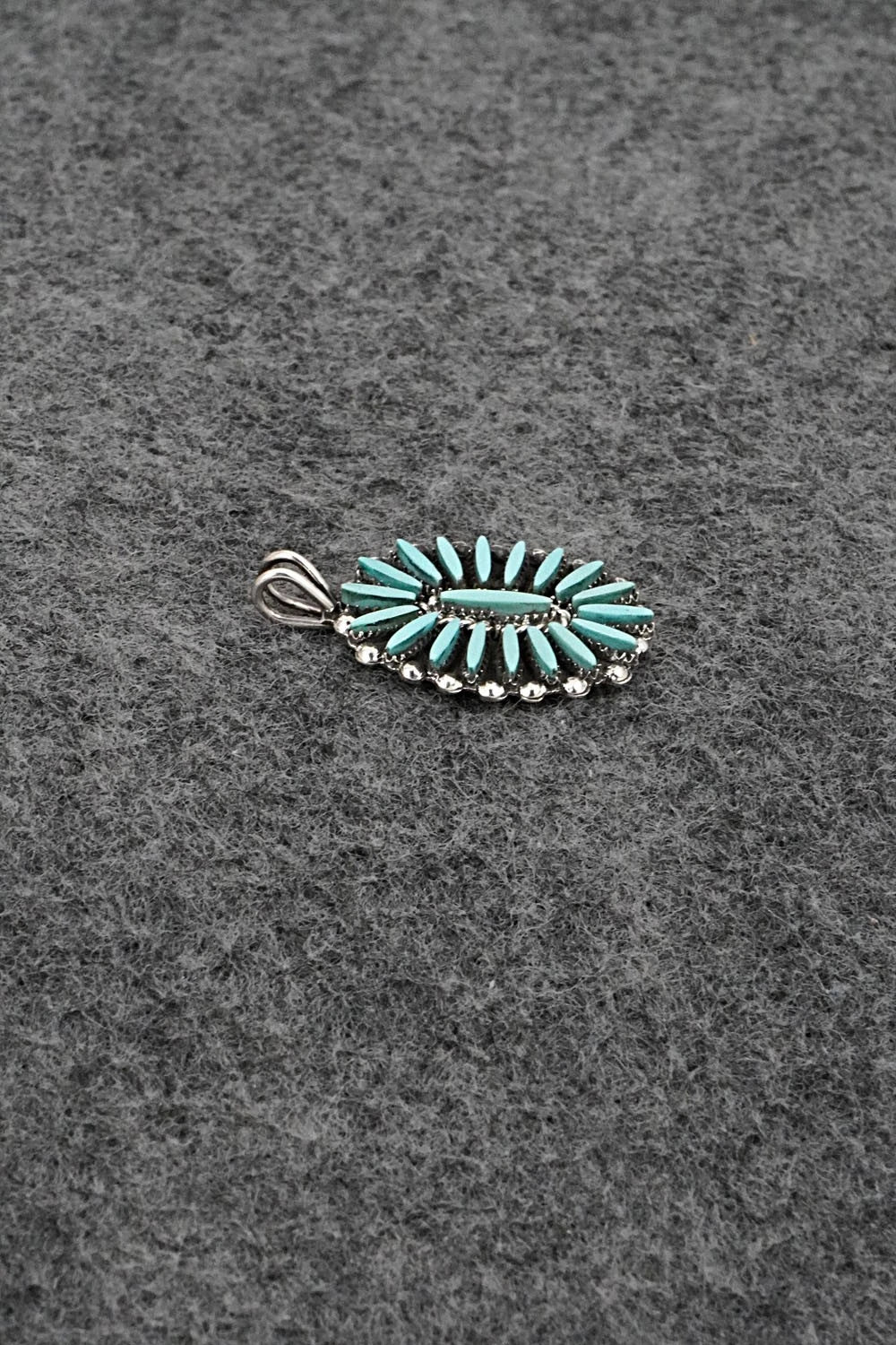 Turquoise & Sterling Silver Pendant - Fritzon Owaleon