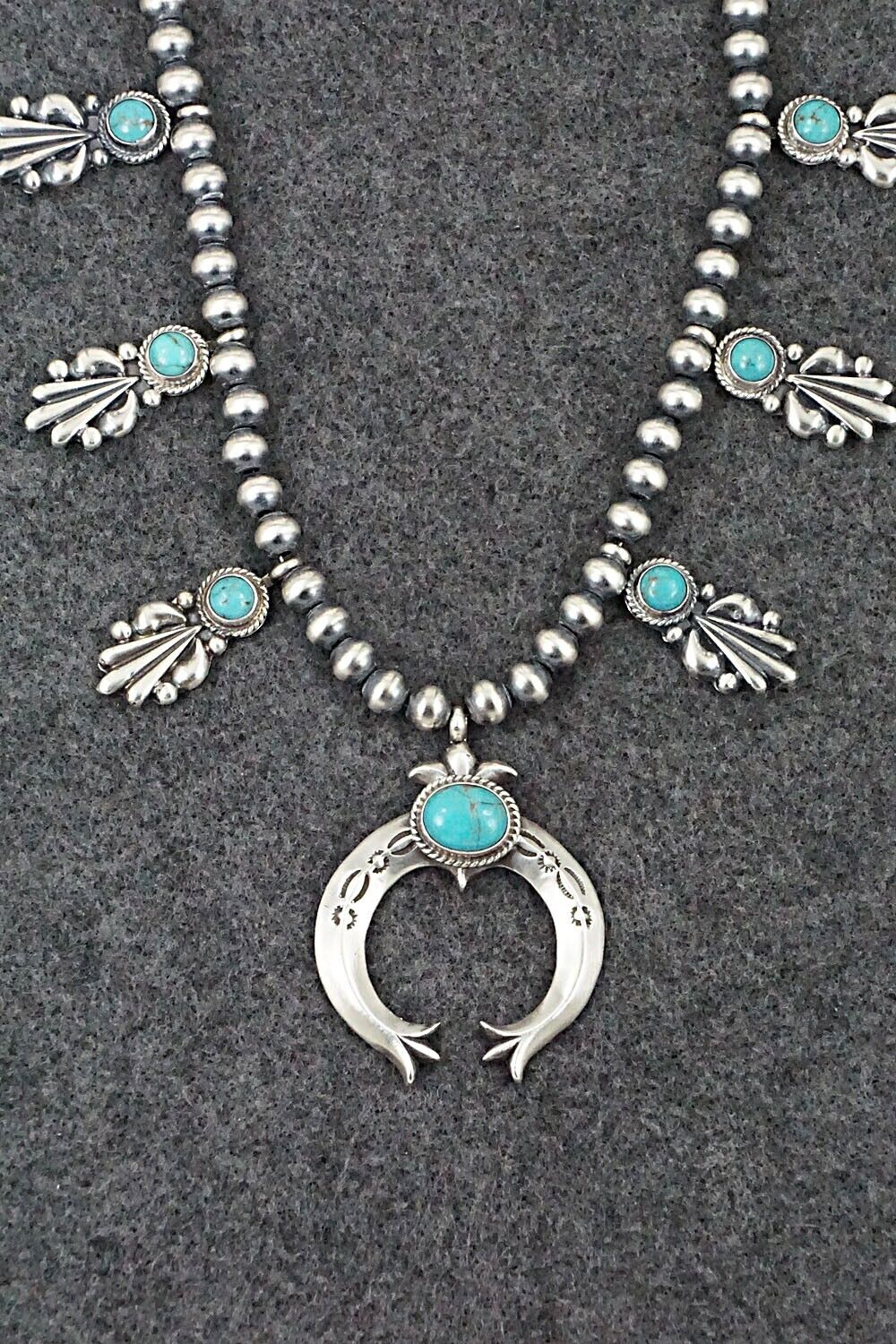 Antique Navajo Turquoise Squash Blossom Necklace – Spiral Jewelry & Artisery