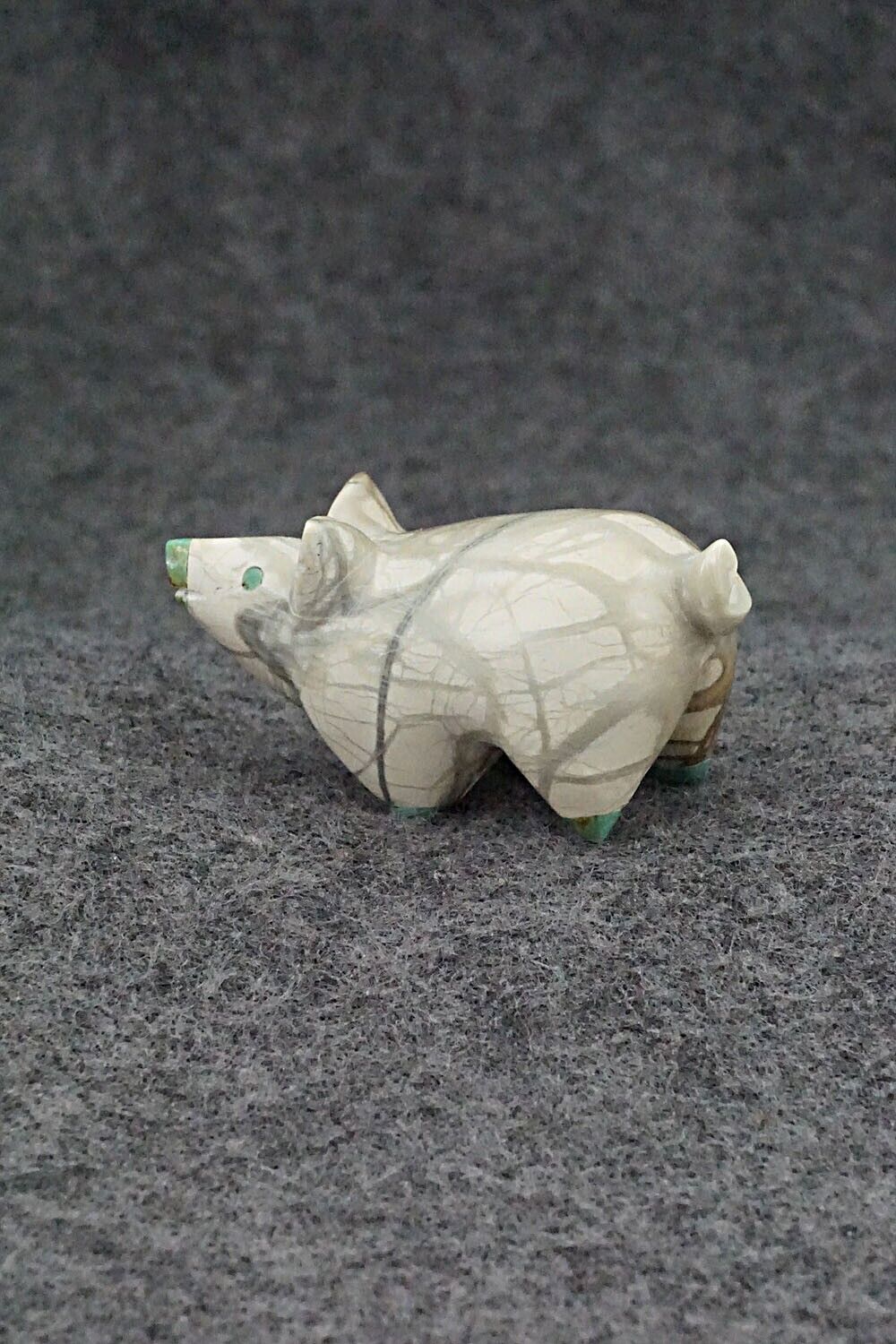 Pig Zuni Fetish Carving - Enrike Leekya