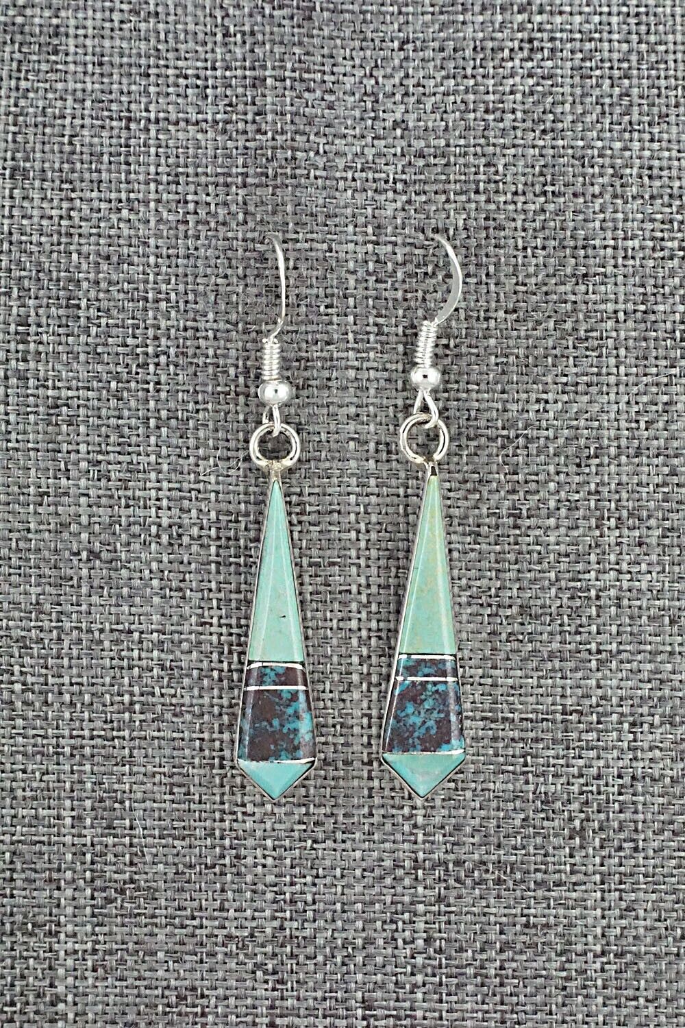 Turquoise & Sterling Silver Inlay Earrings - Marilyn Yazzie