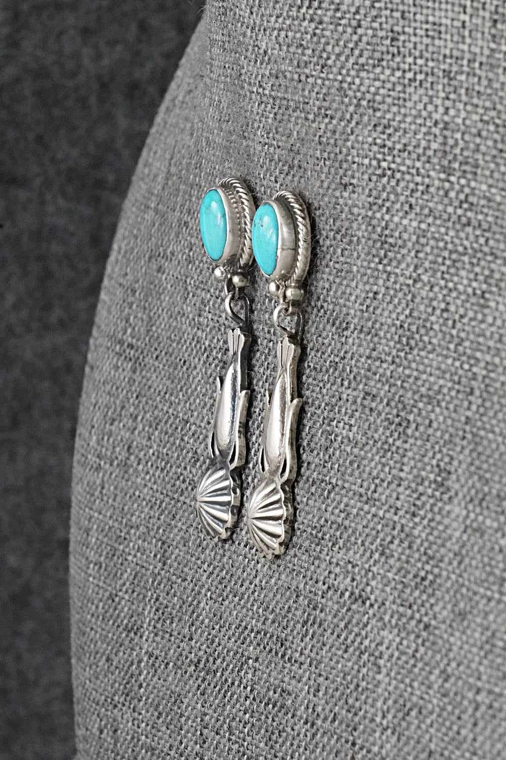 Turquoise & Sterling Silver Earrings - Verley Betone