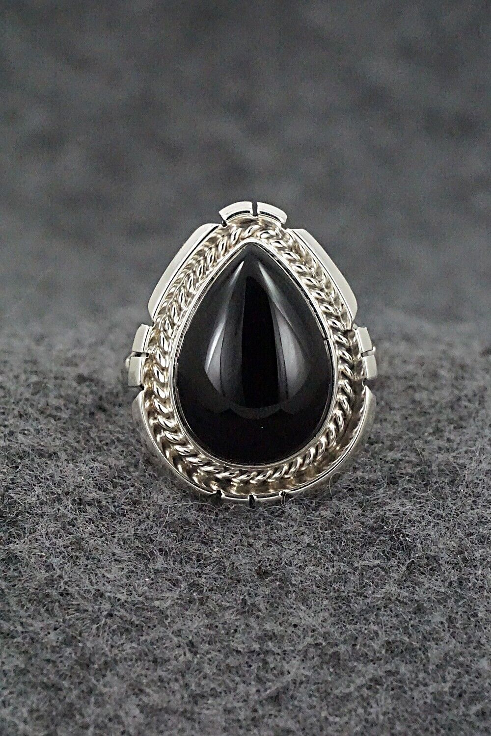 Onyx & Sterling Silver Ring - Samuel Yellowhair - Size 8.75