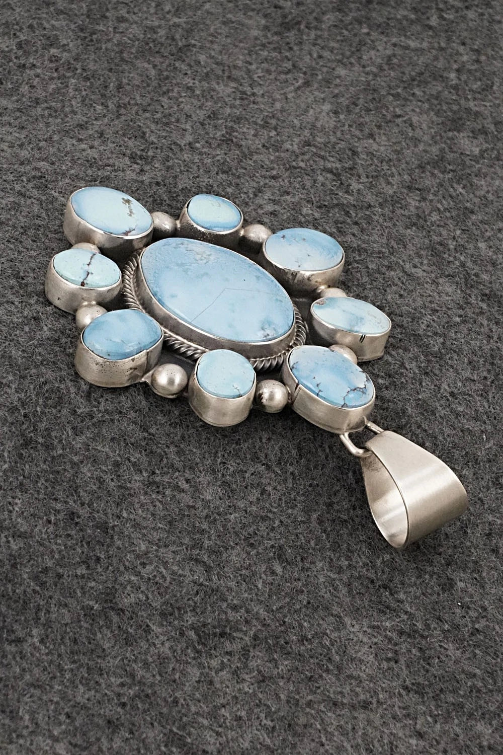 Turquoise & Sterling Silver Pendant and Earrings Set - Bobby Johnson
