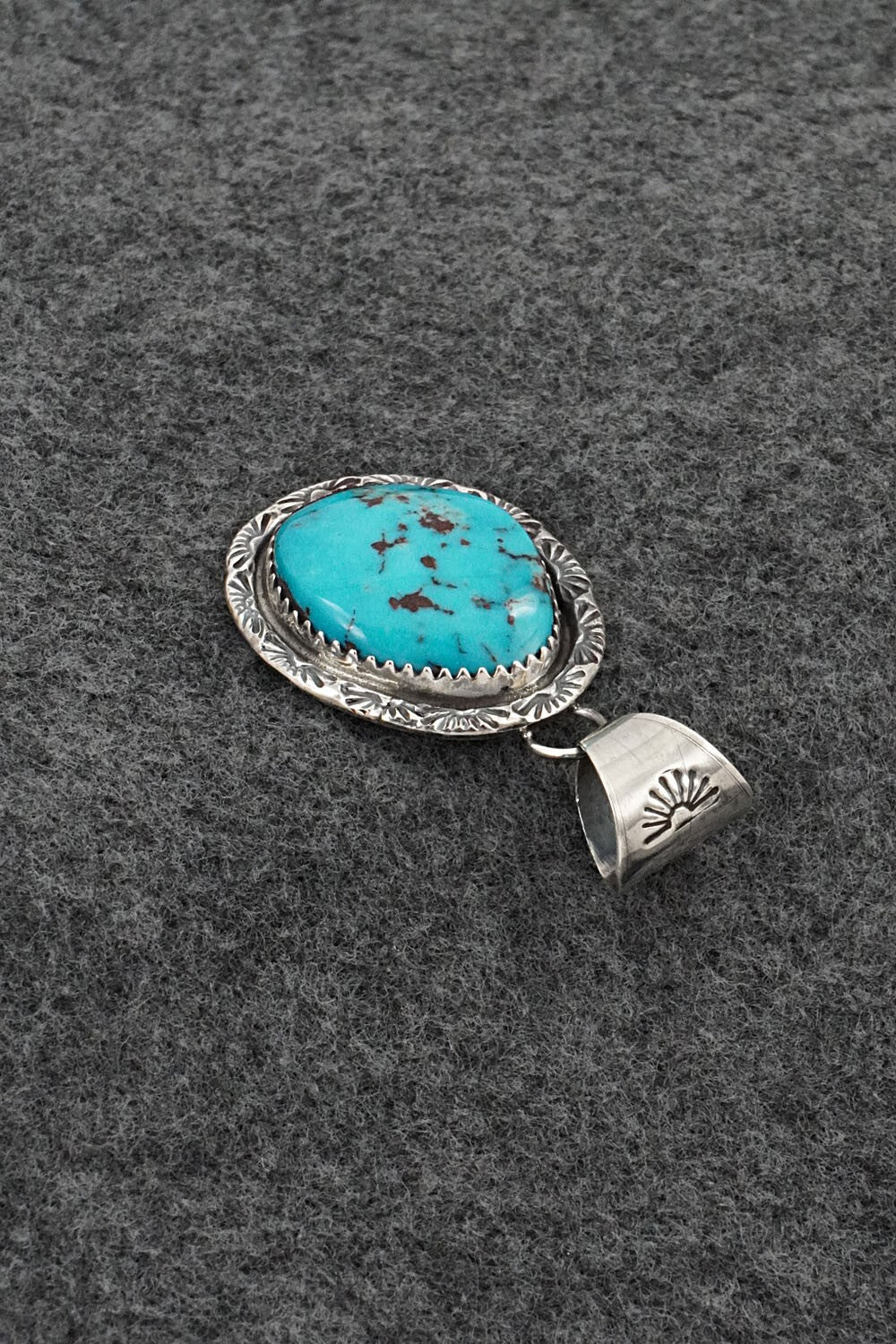 Turquoise & Sterling Silver Pendant - Ernest Hawthorne