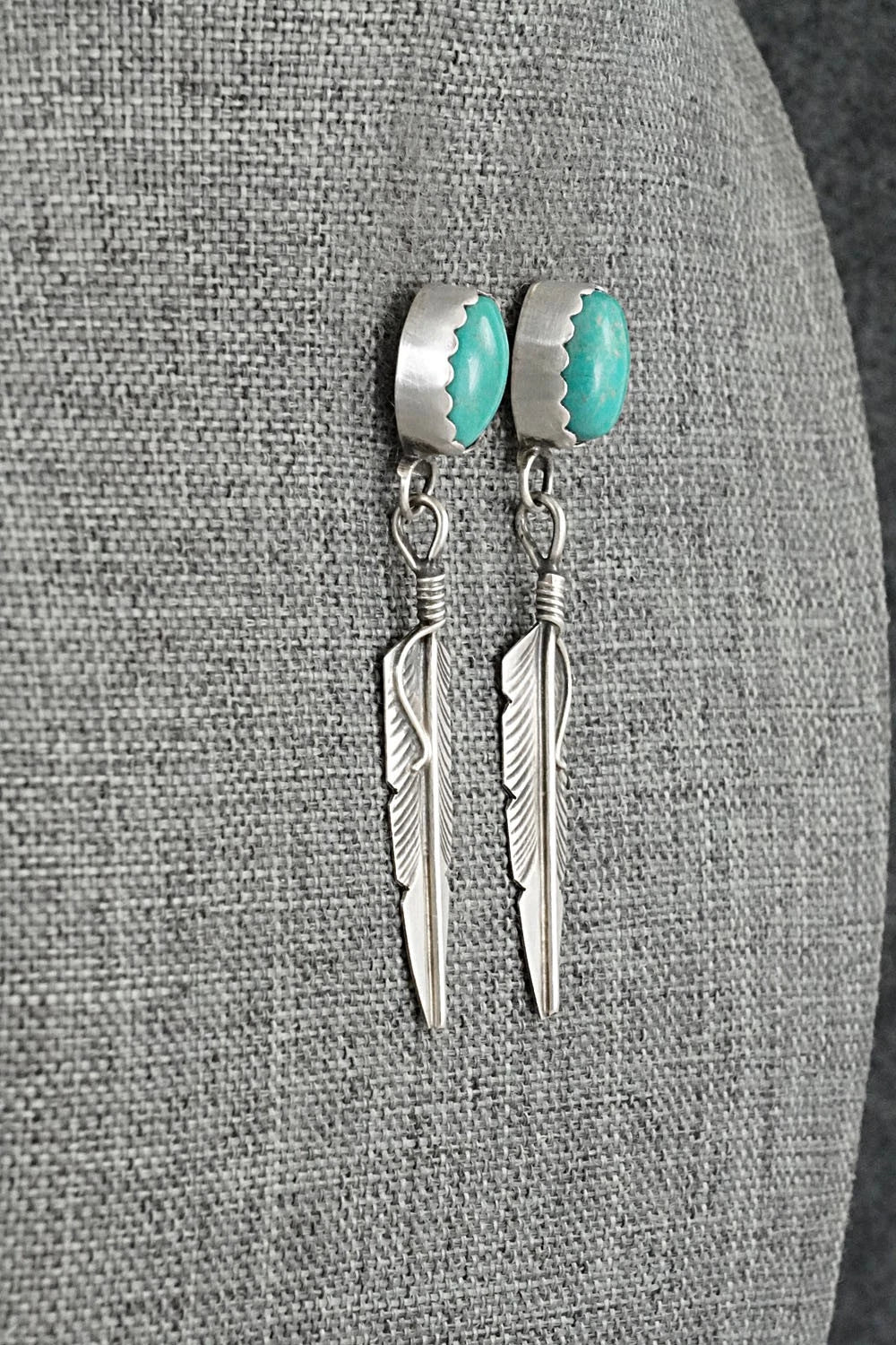 Turquoise & Sterling Silver Earrings - Chris Charley