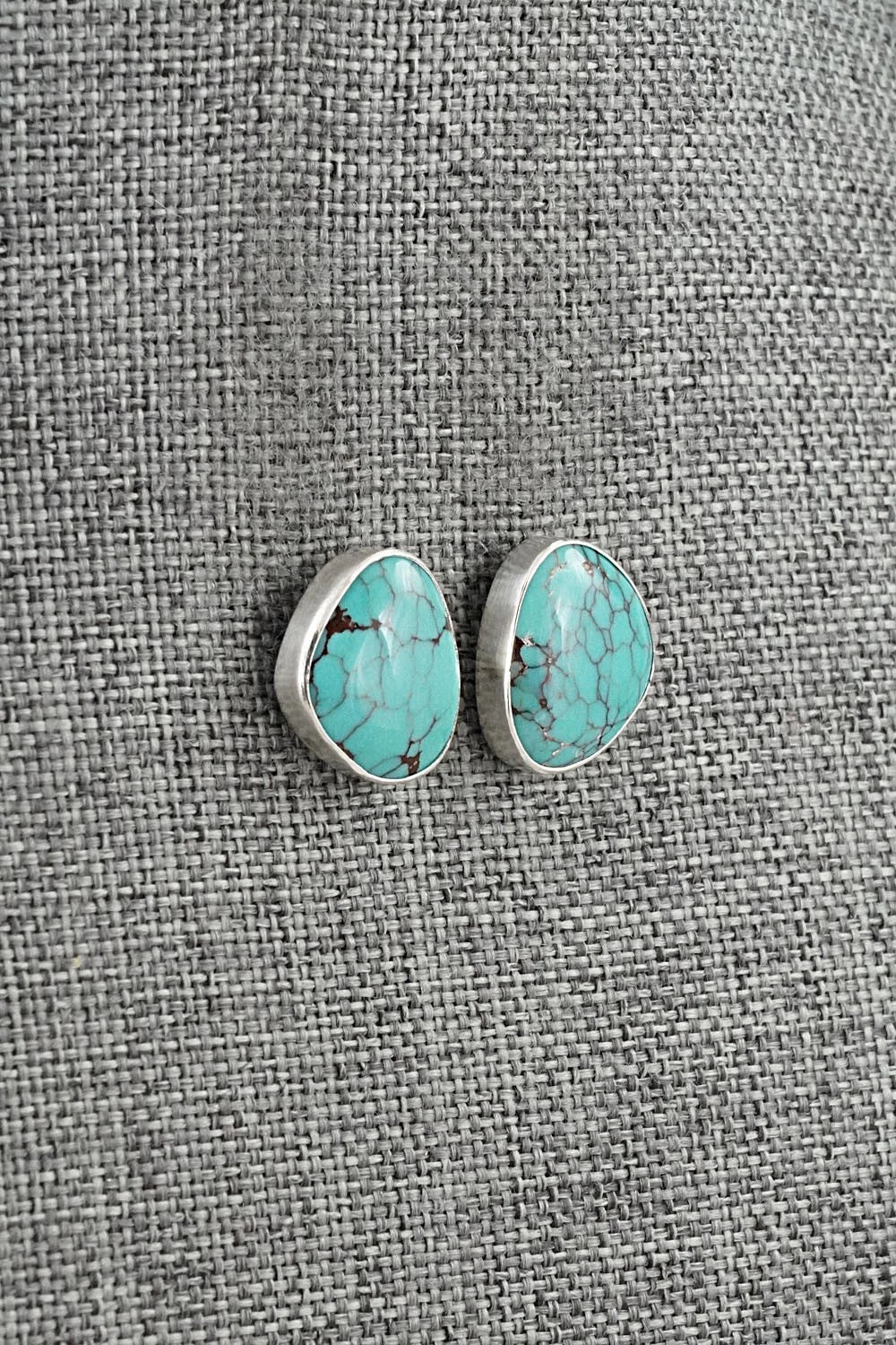 Turquoise & Sterling Silver Earrings - Eugene Gruber