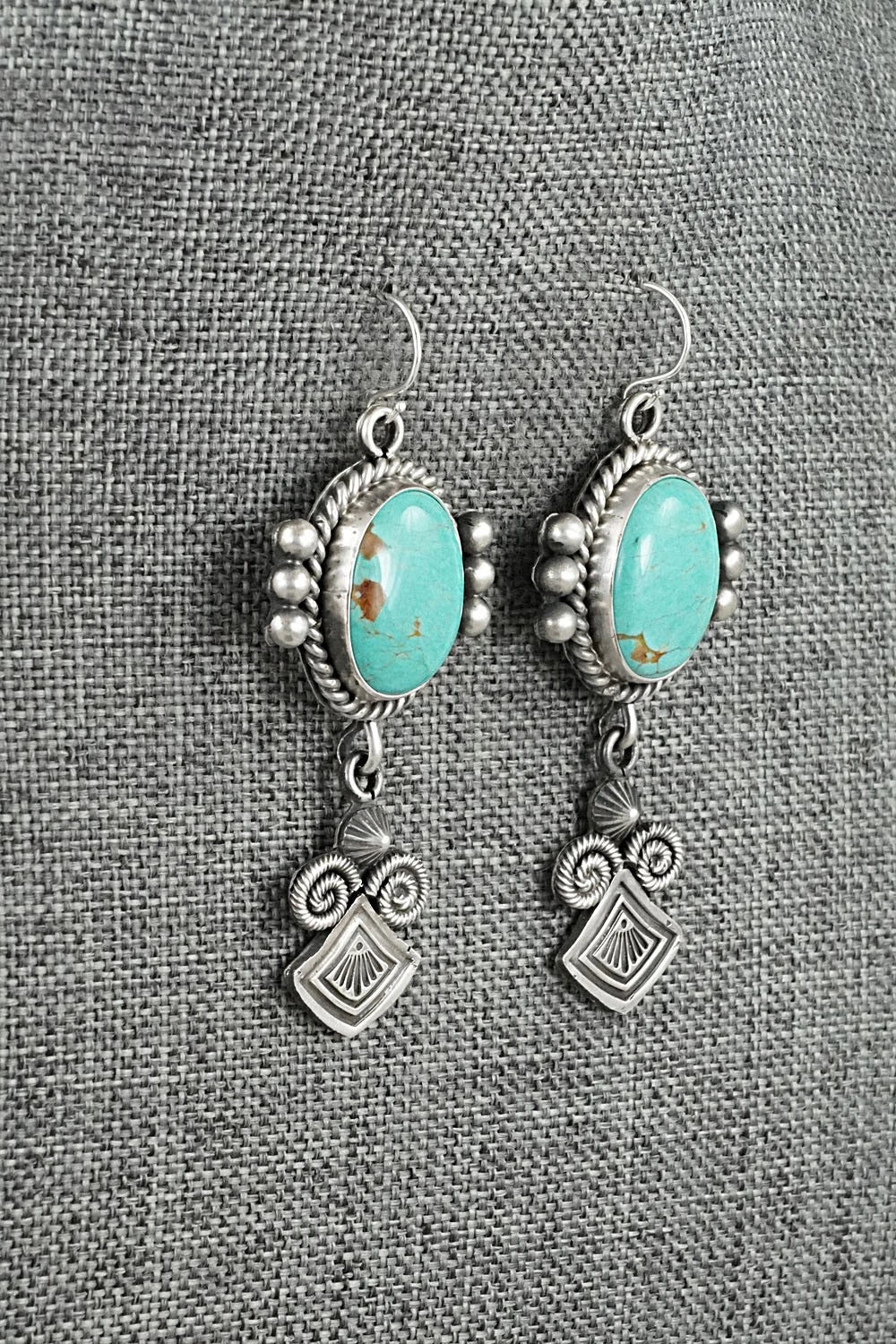 Turquoise & Sterling Silver Earrings - Michael Calladitto