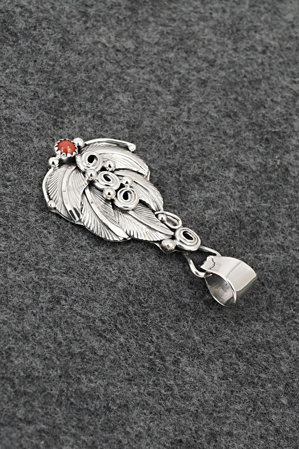 Coral & Sterling Silver Pendant - Darrell Morgan