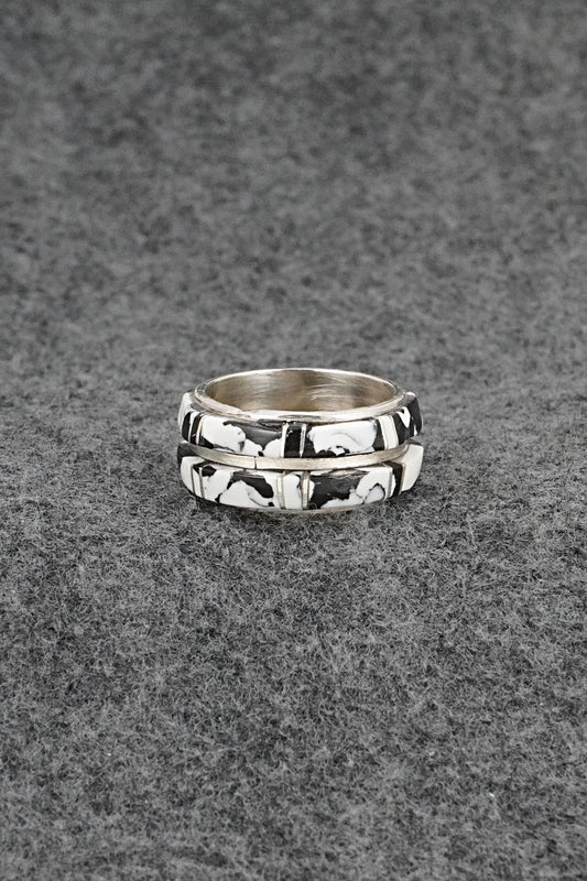 White Buffalo & Sterling Silver Ring - Terrance Panteah - Size 9