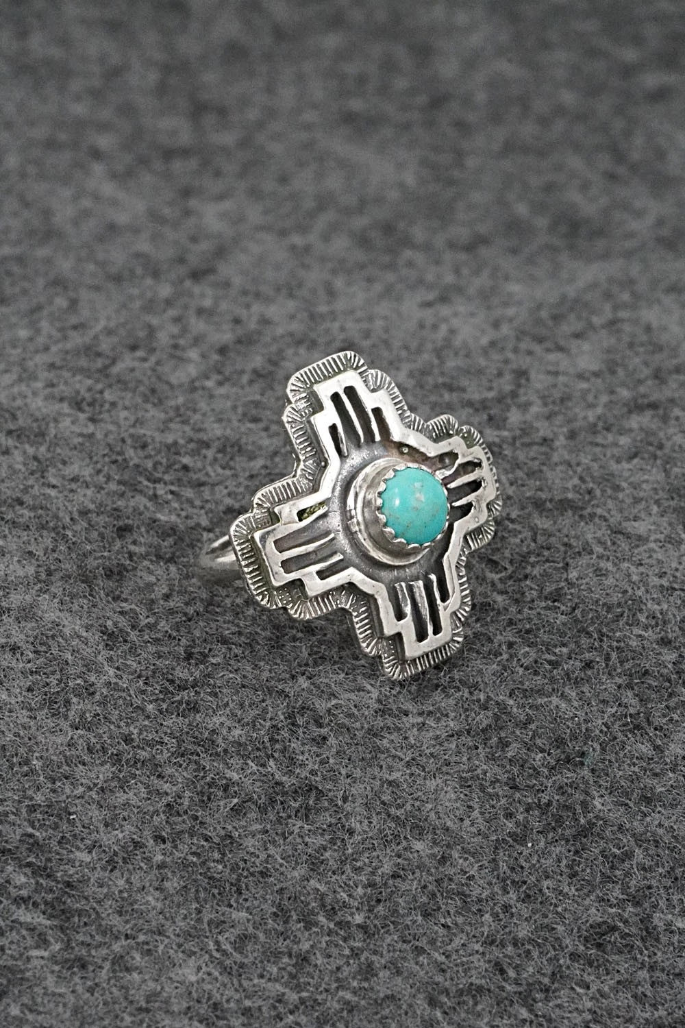 Turquoise and Sterling Silver Ring - Letricia Largo - Size 6.75