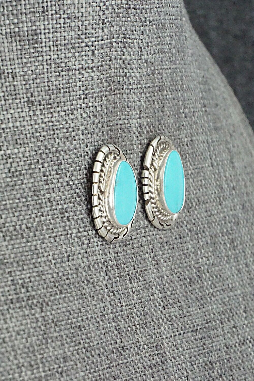 Turquoise & Sterling Silver Earrings - Peggy Skeets