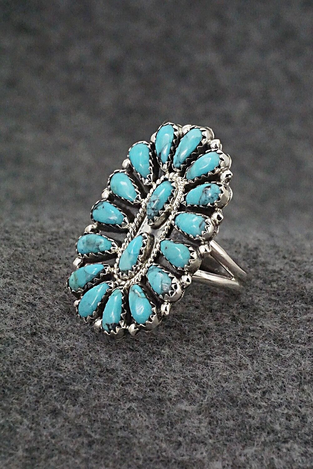 Turquoise & Sterling Silver Ring - Zeita Begay - Size 7.5