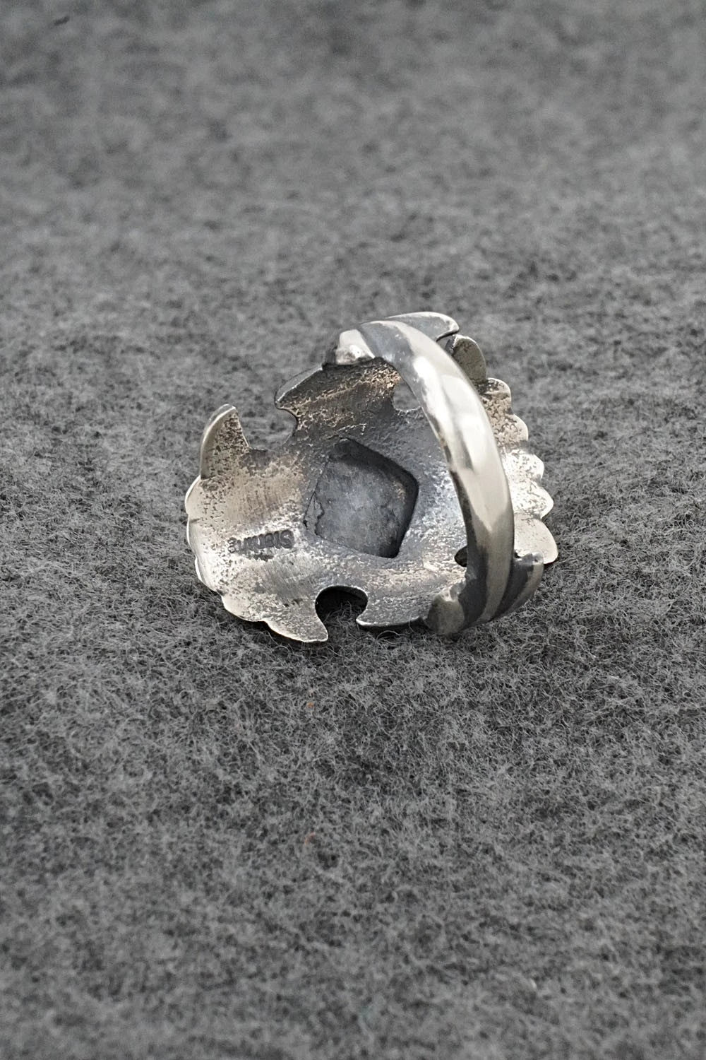 Turquoise & Sterling Silver Ring - Harrison Bitsue - Size 9.5