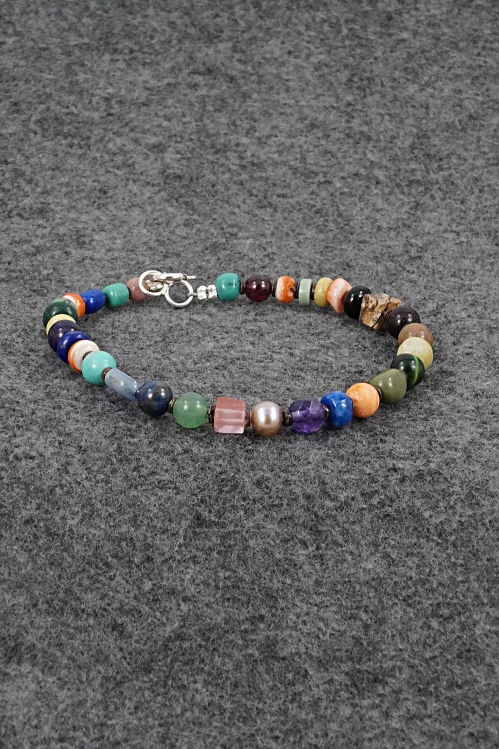 Multi-Stone & Sterling Silver Bracelet - Helen Tsosie