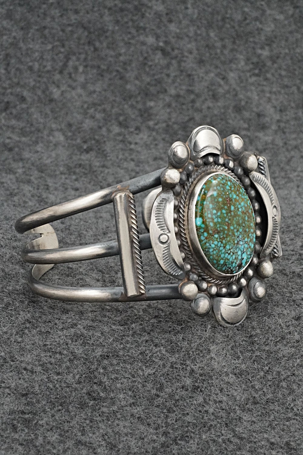 Turquoise & Sterling Silver Bracelet - Leslie Nez