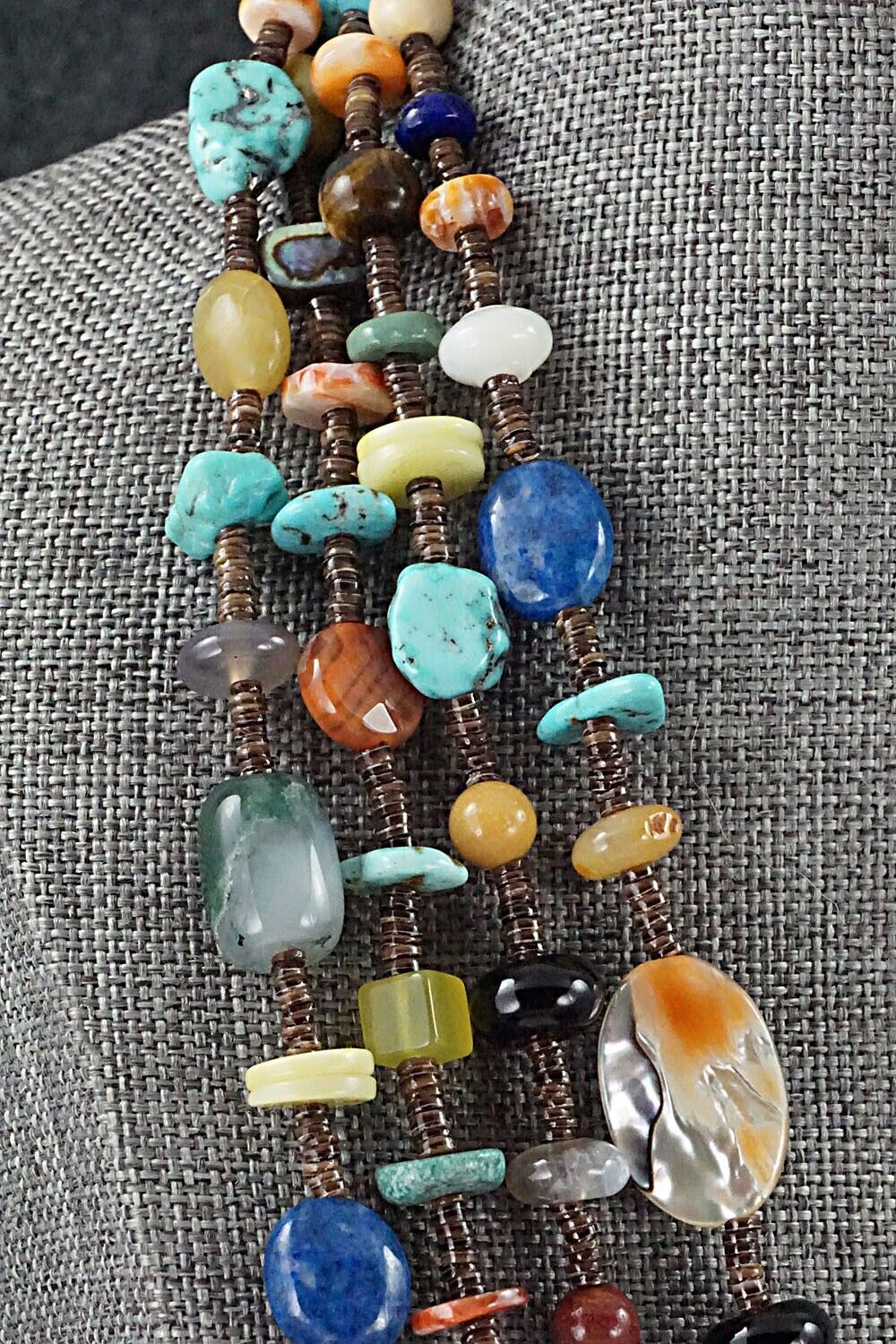 Multi Stone and Sterling Silver Necklace - Helen Tsosie