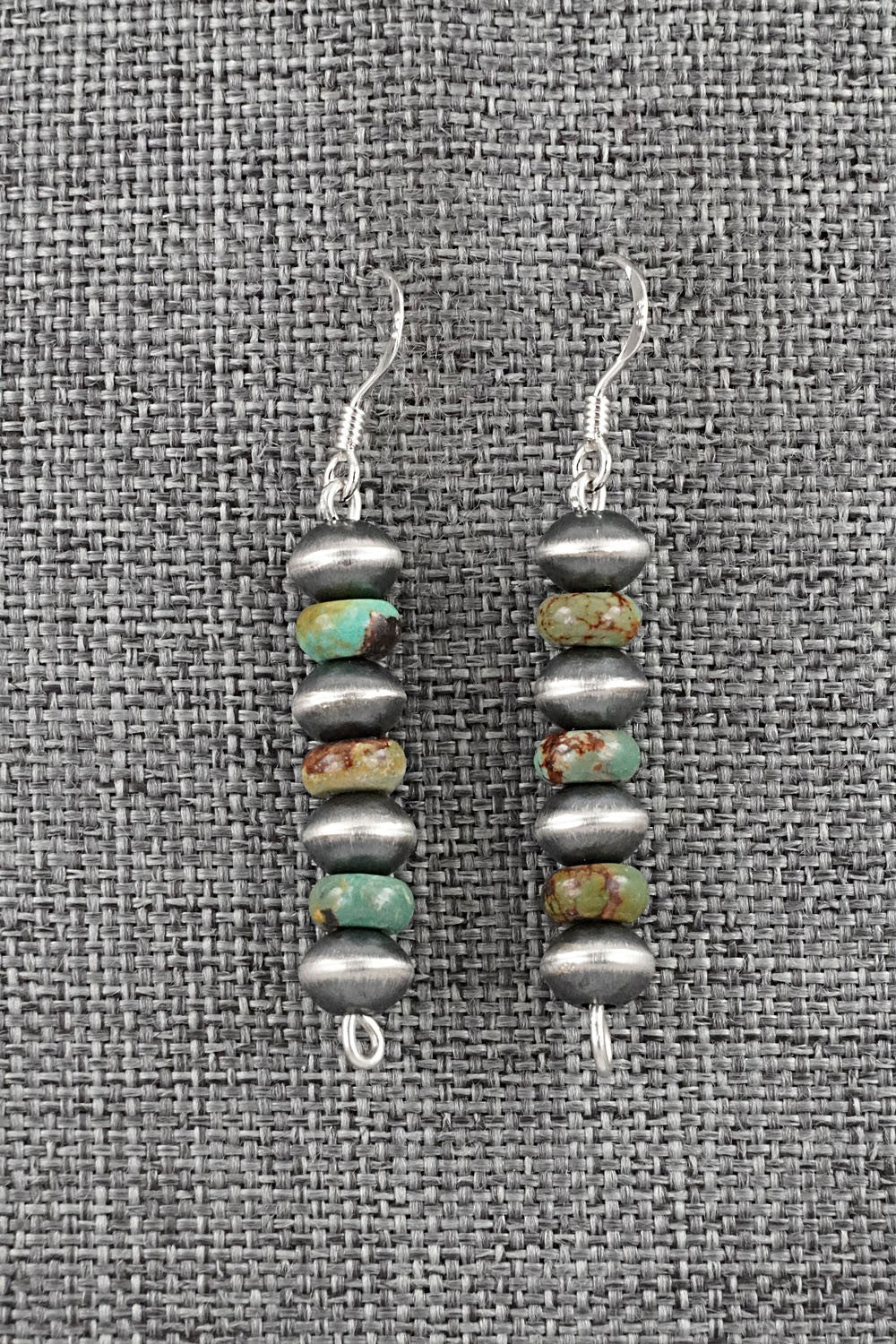 Turquoise & Sterling Silver Navajo Pearl Earrings - Tonisha Haley