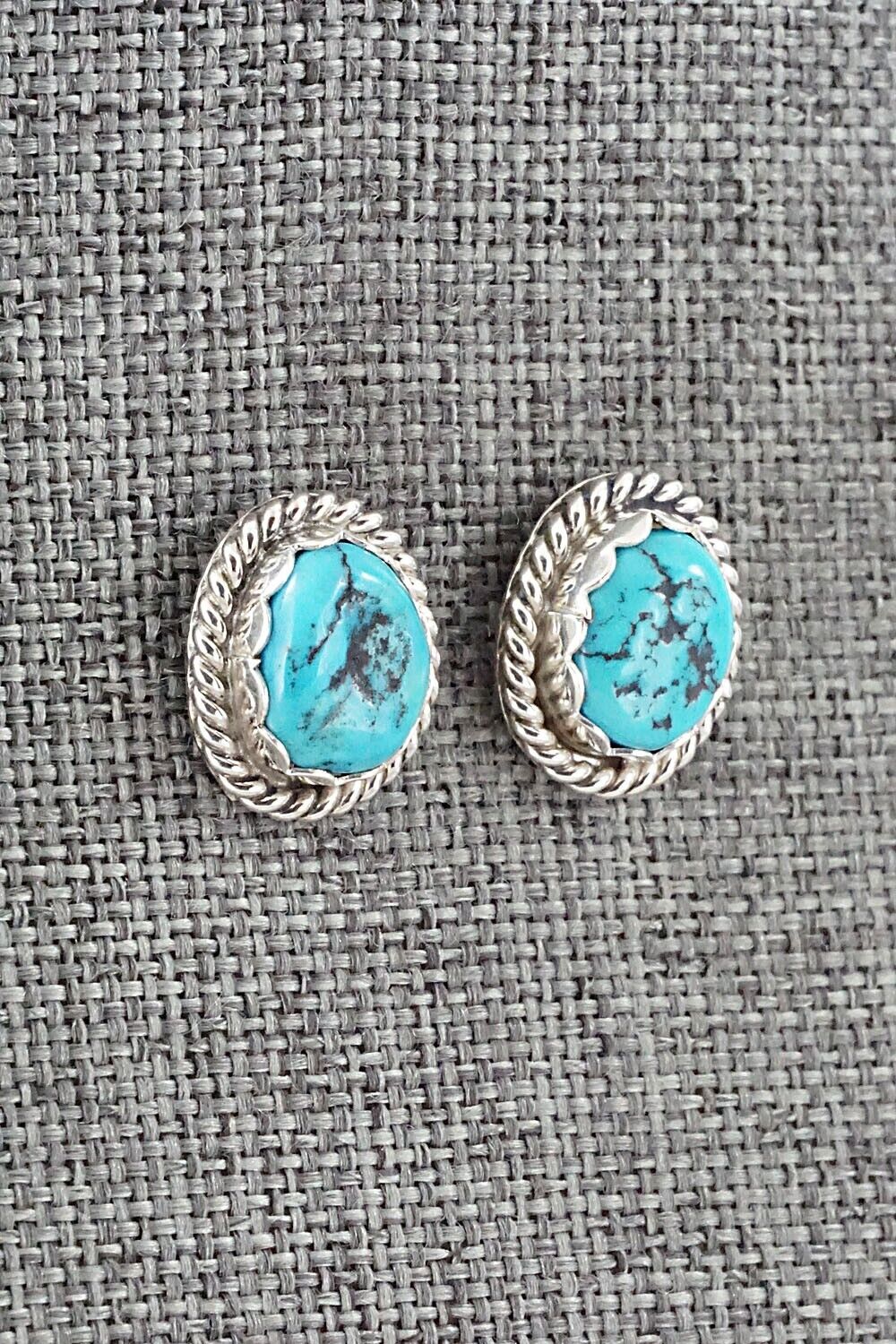 Turquoise & Sterling Silver Earrings -Isabelle John