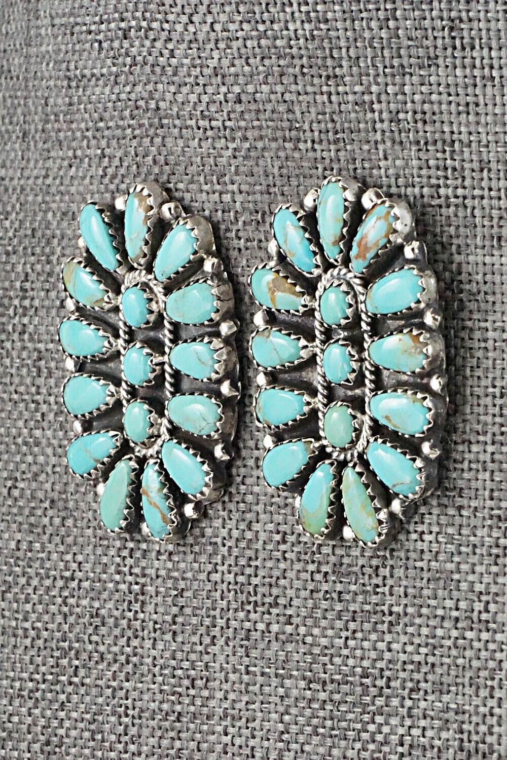 Turquoise and Sterling Silver Earrings - Zeita Begay