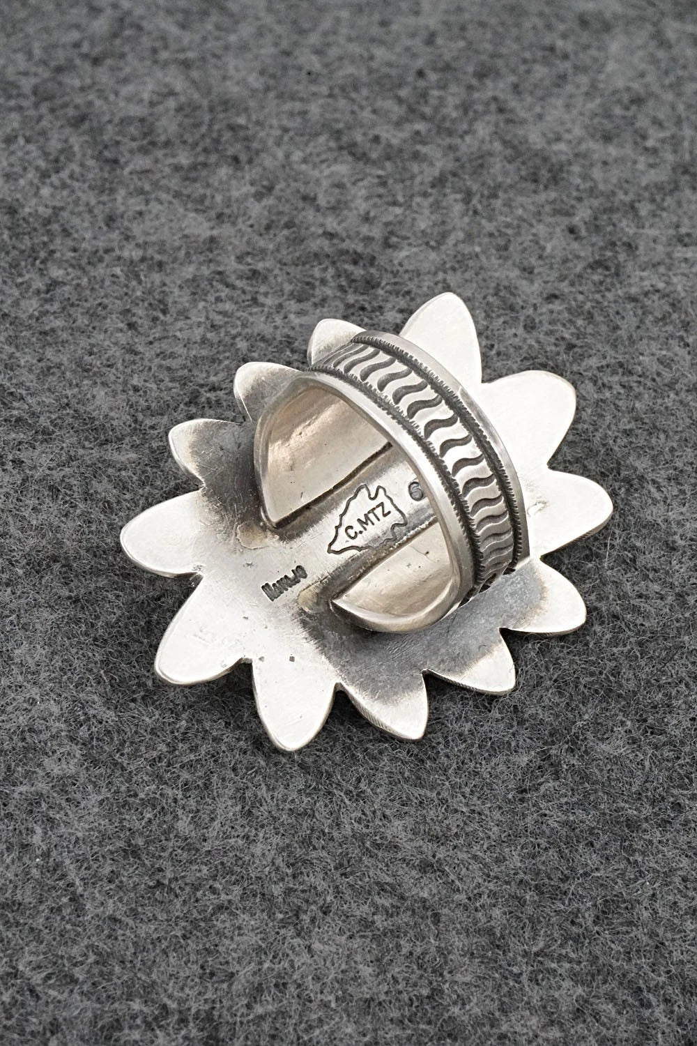 Turquoise & Sterling Silver Ring - Calvin Martinez - Size 8