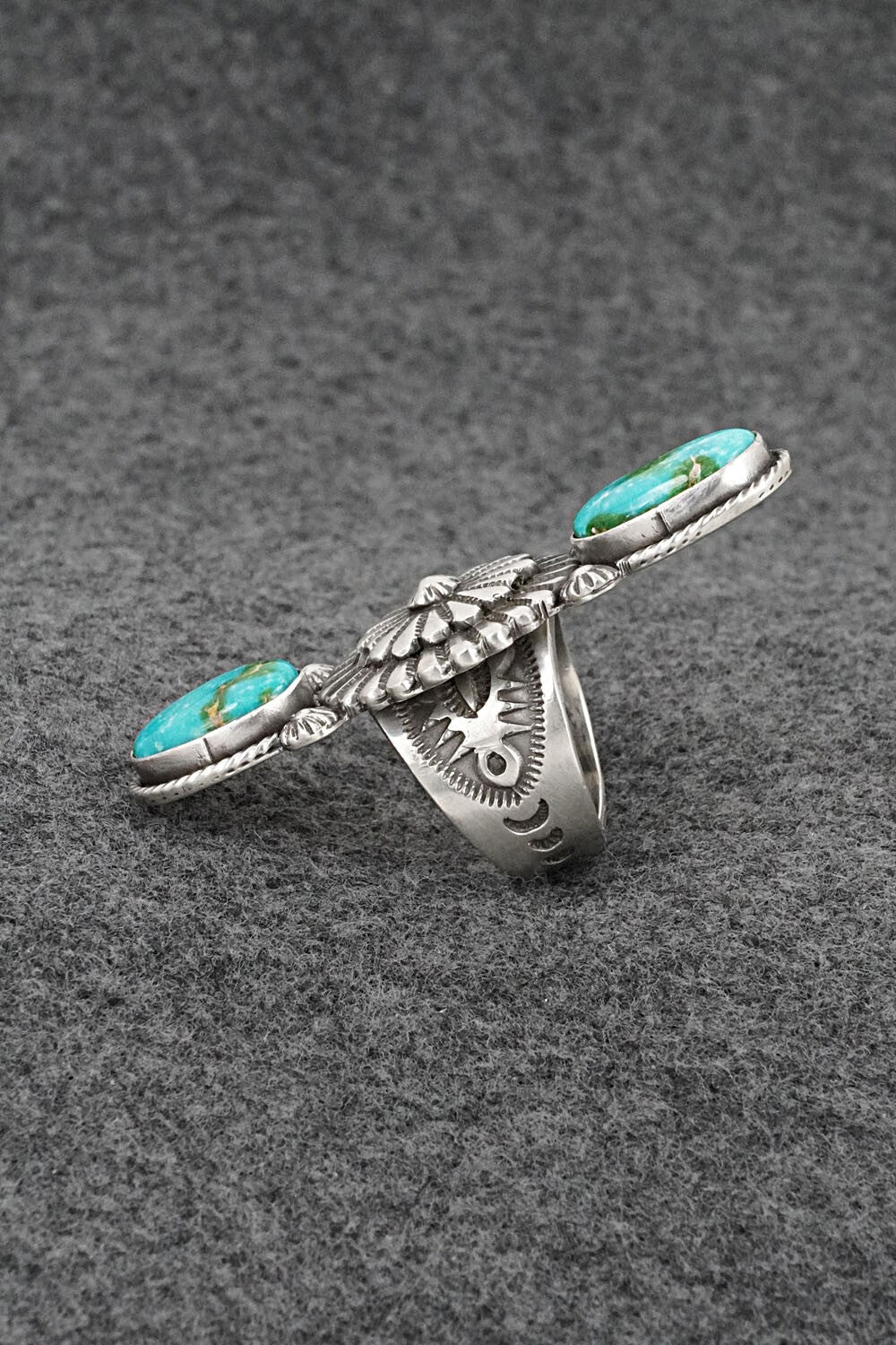 Turquoise & Sterling Silver Ring - Samuel Yellowhair - Size 5.5