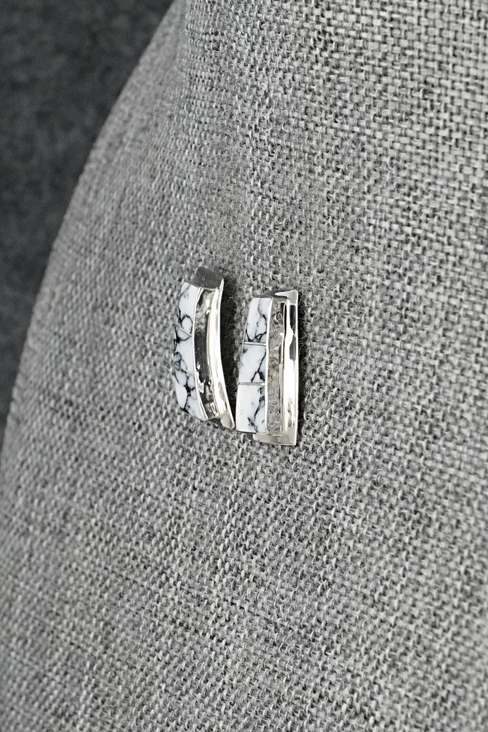White Buffalo & Sterling Silver Earrings - Nathaniel Johnson