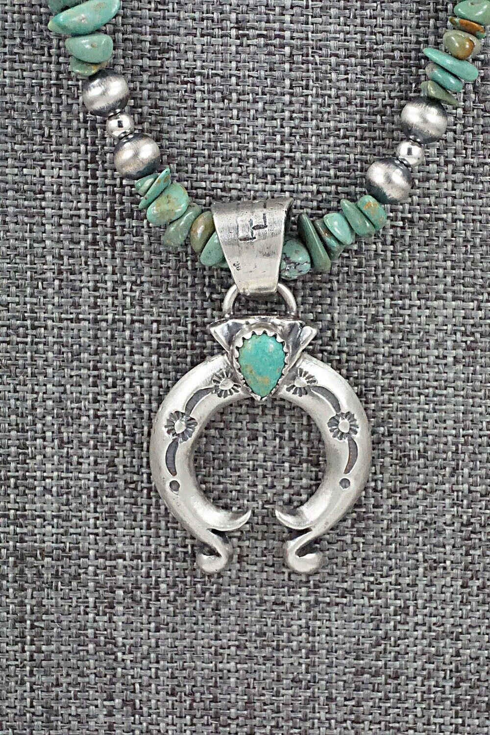 Turquoise & Sterling Silver Necklace 18" - Louise Joe