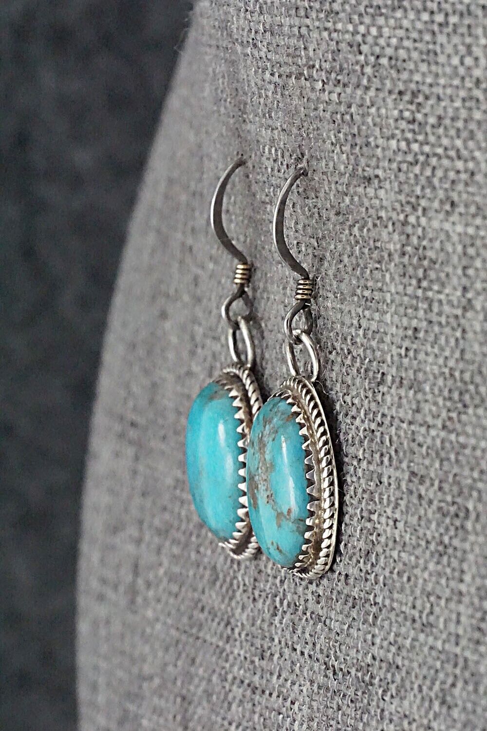 Turquoise & Sterling Silver Earrings - Ernest Hawthorne