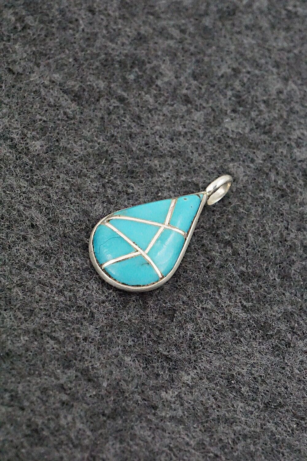 Turquoise & Sterling Silver Inlay Pendant - Laurie Kallestewa