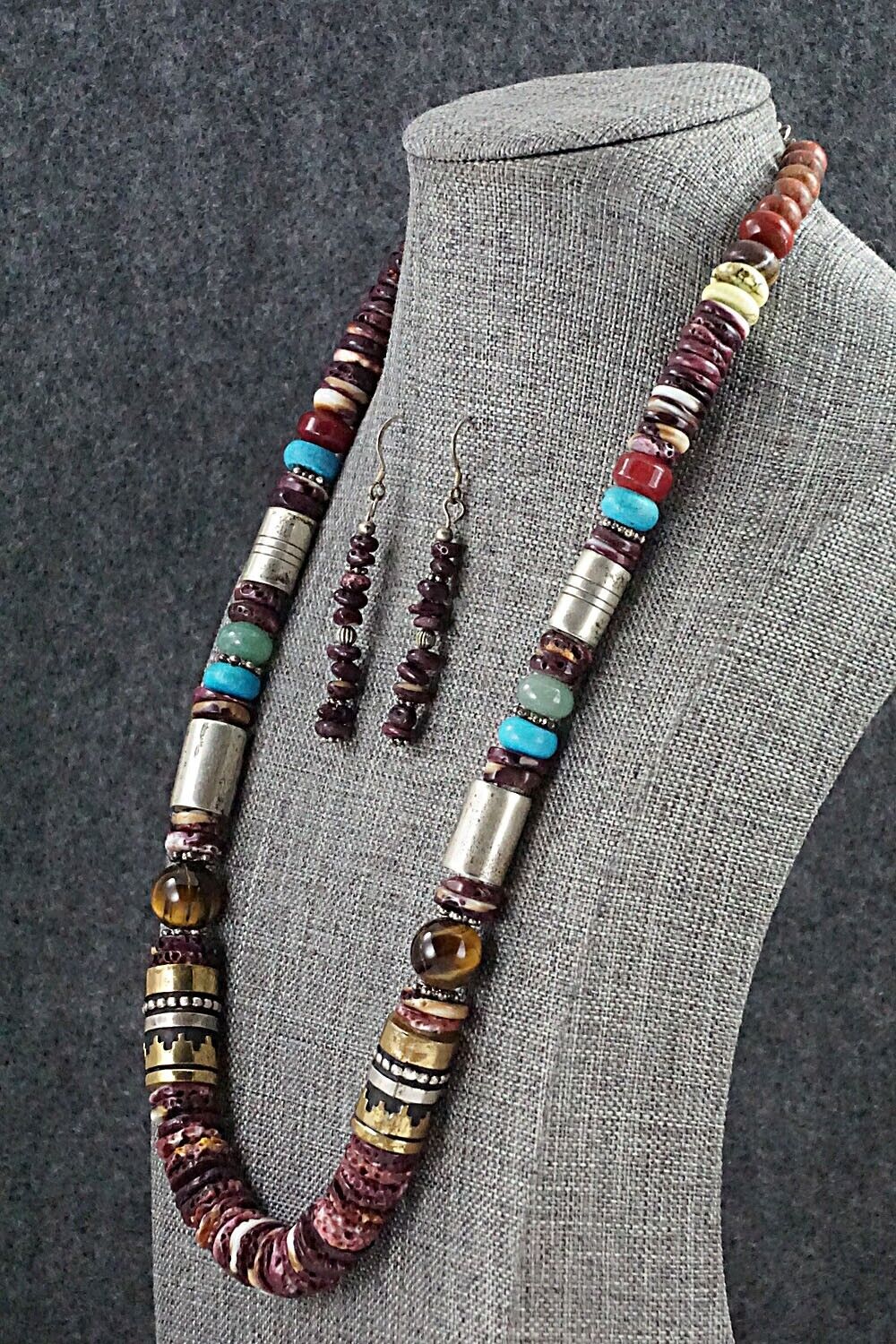 Multi-Stone and Sterling Silver Necklace Set - Tommy Singer