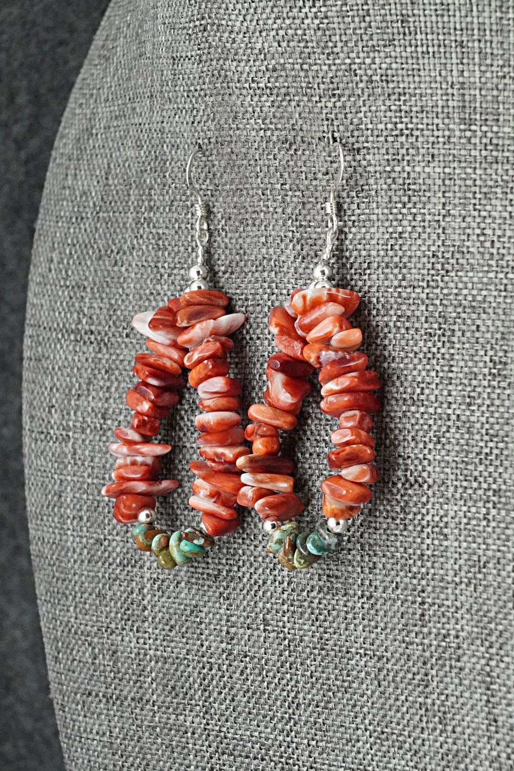 Spiny Oyster, Turquoise & Sterling Silver Necklace Set - Erika Brown