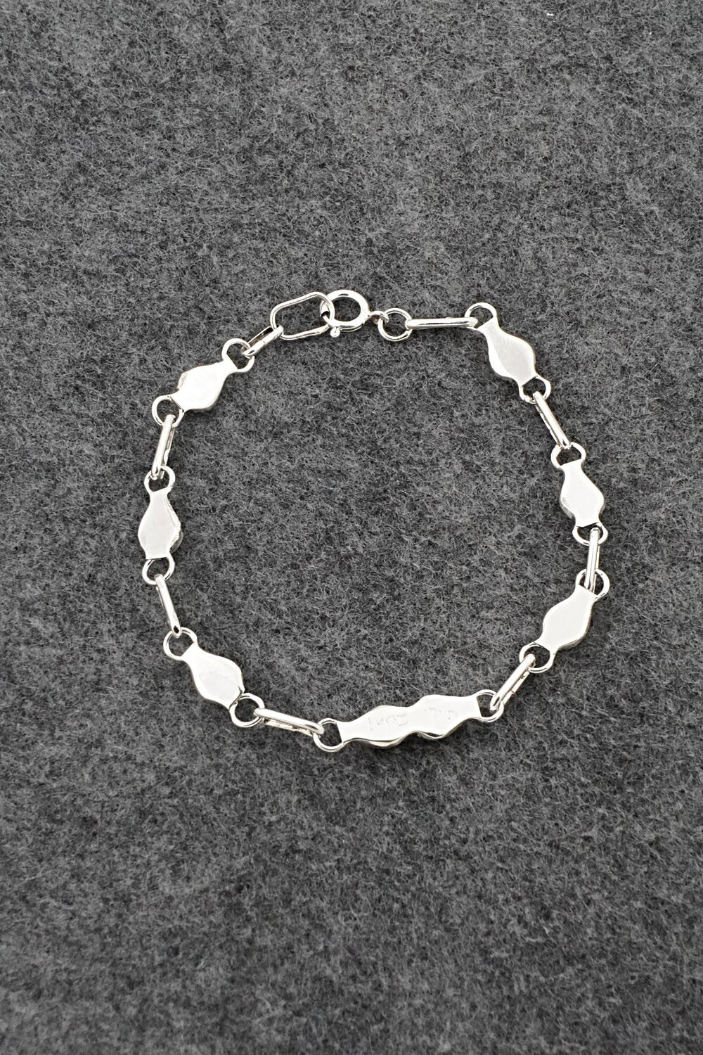 Multi-Stone & Sterling Silver Link Bracelet - Carol Lateyice